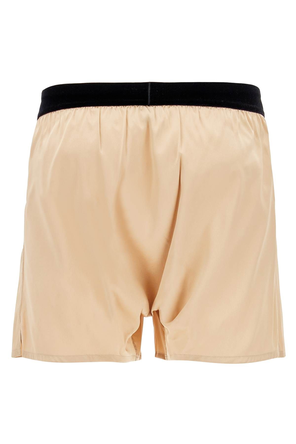 Shop Tom Ford Silk Boxer Shorts In Beige