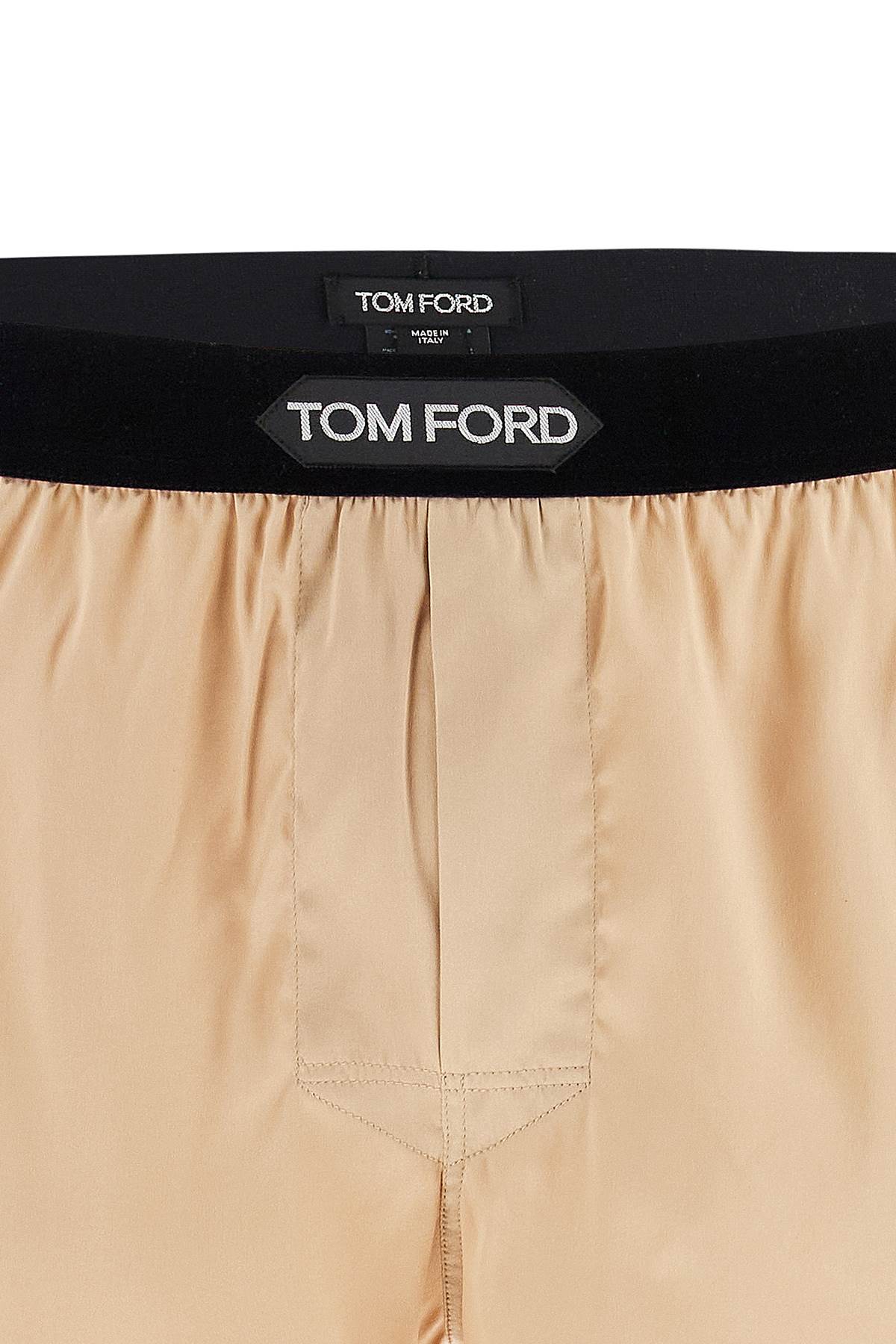 Shop Tom Ford Silk Boxer Shorts In Beige