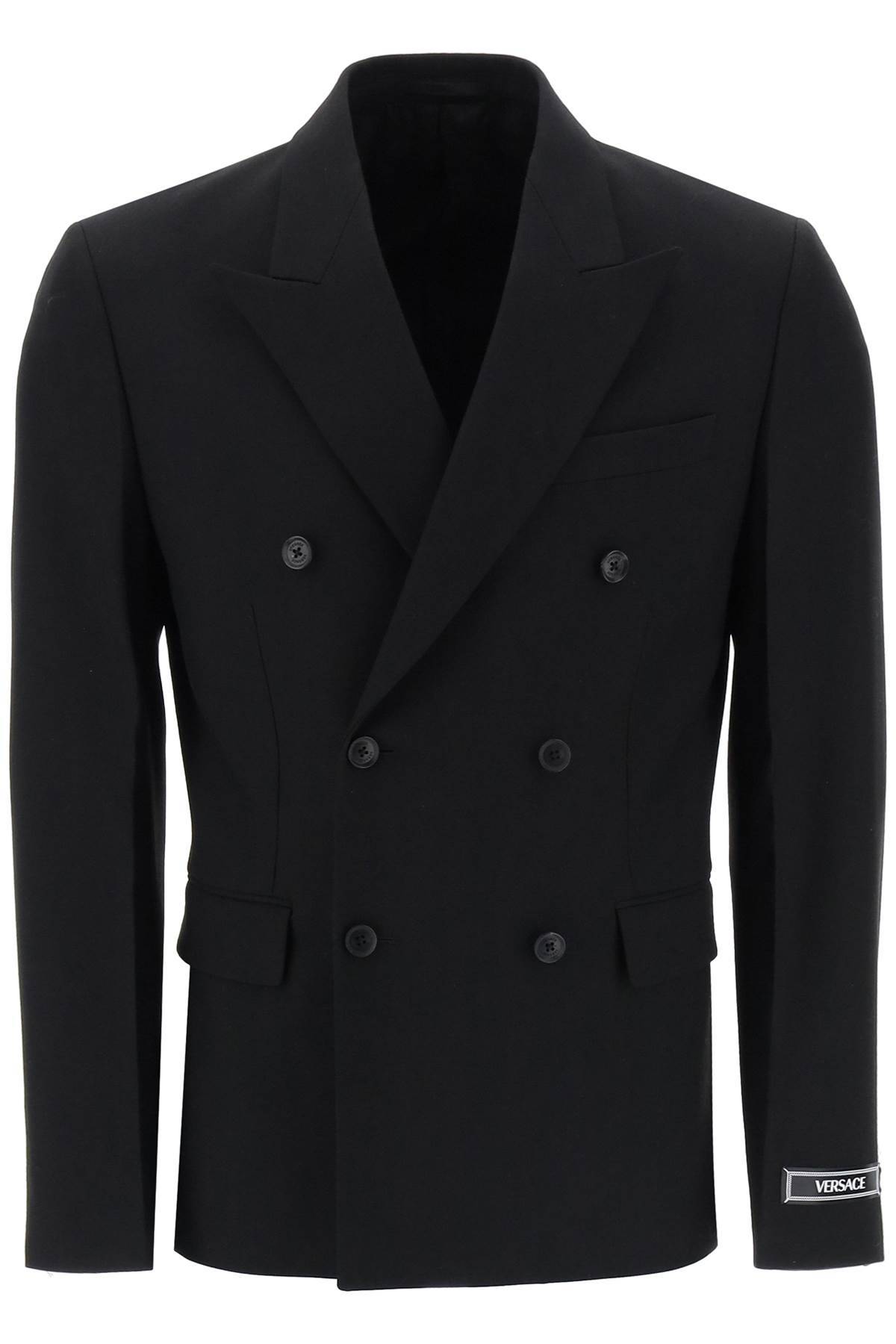 Shop Versace Tailoring Jacket In Wool In Black
