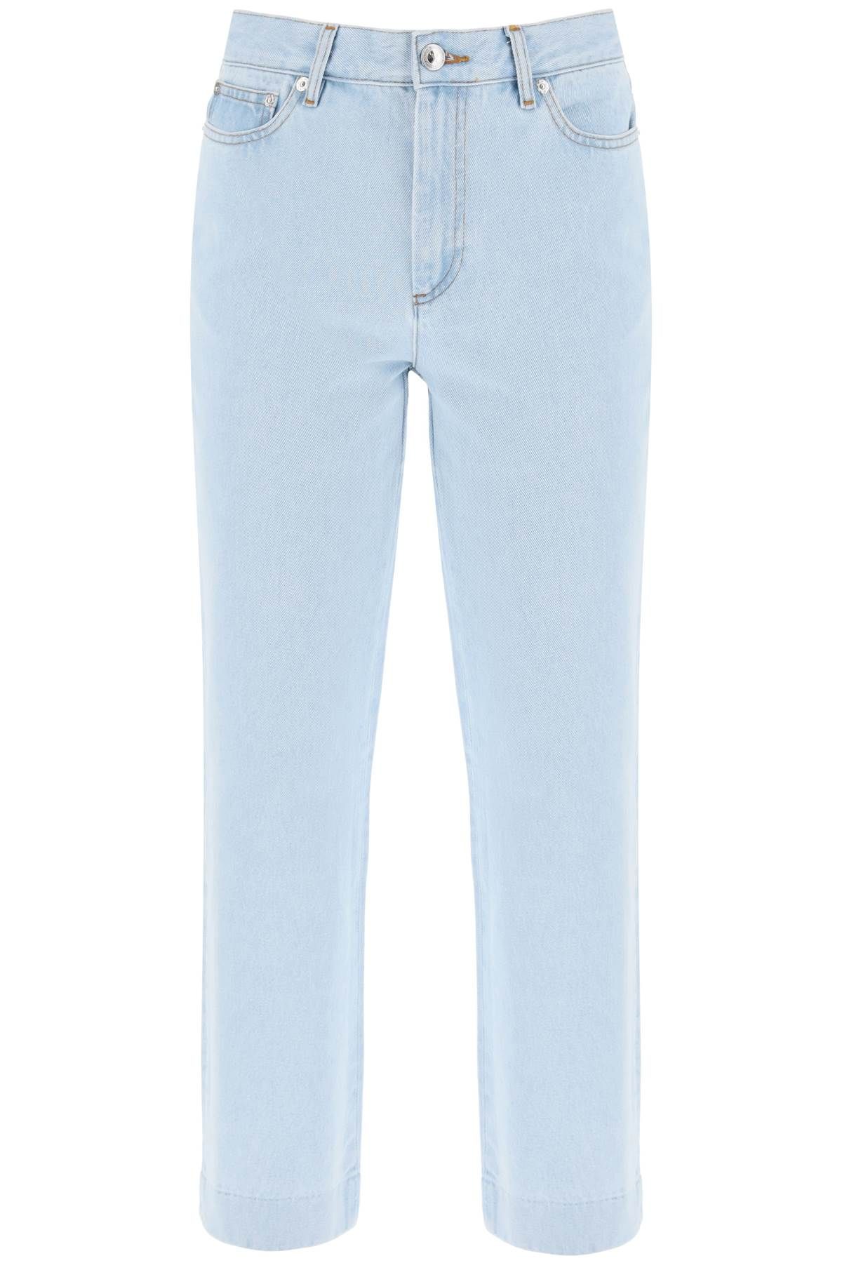 Shop Apc New Sailor Straight Cut Cropped Jeans In Light Blue