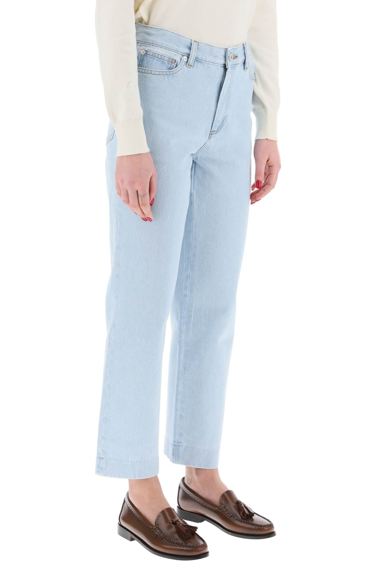 Shop Apc New Sailor Straight Cut Cropped Jeans In Light Blue