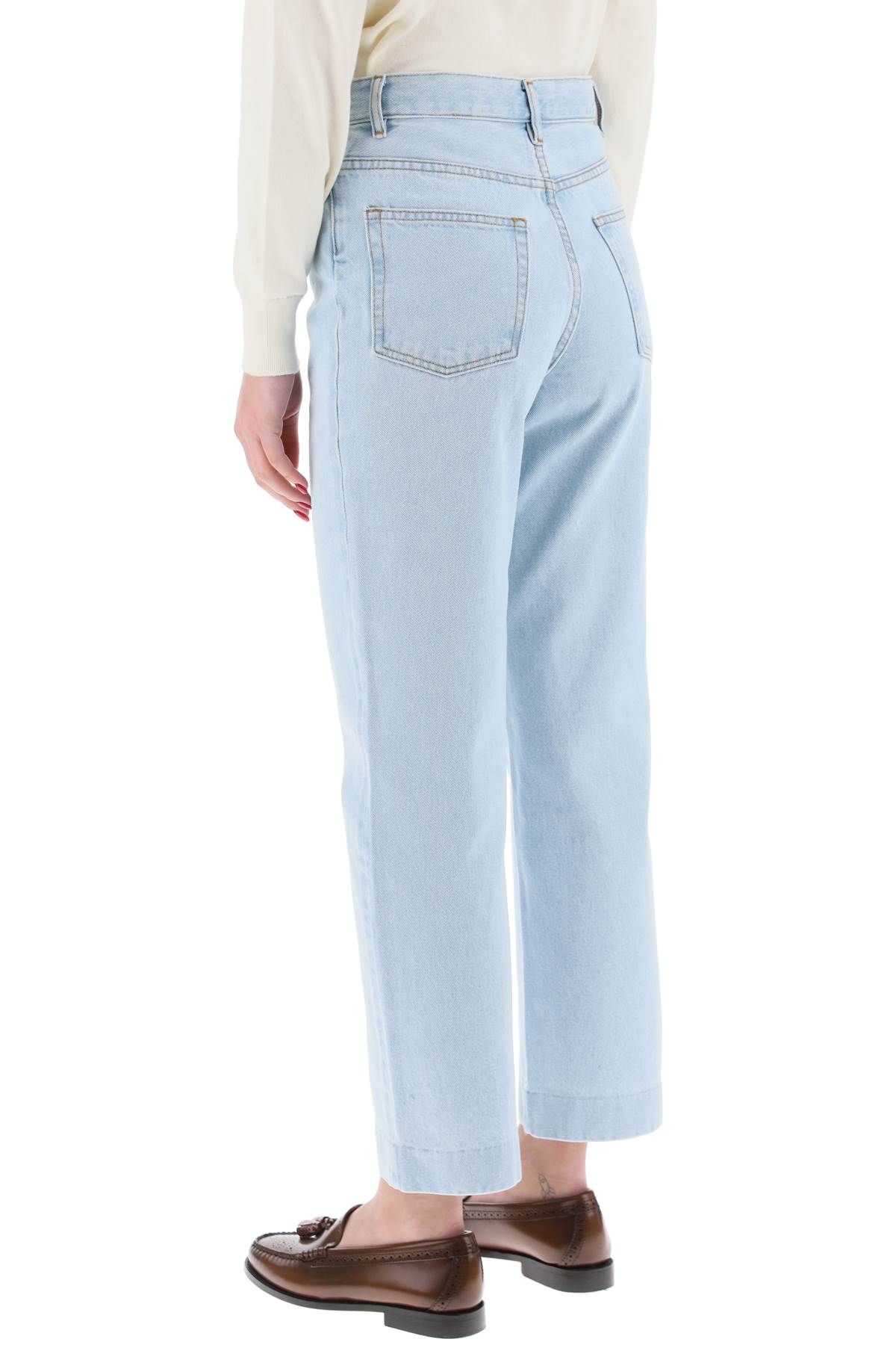 Shop Apc New Sailor Straight Cut Cropped Jeans In Light Blue