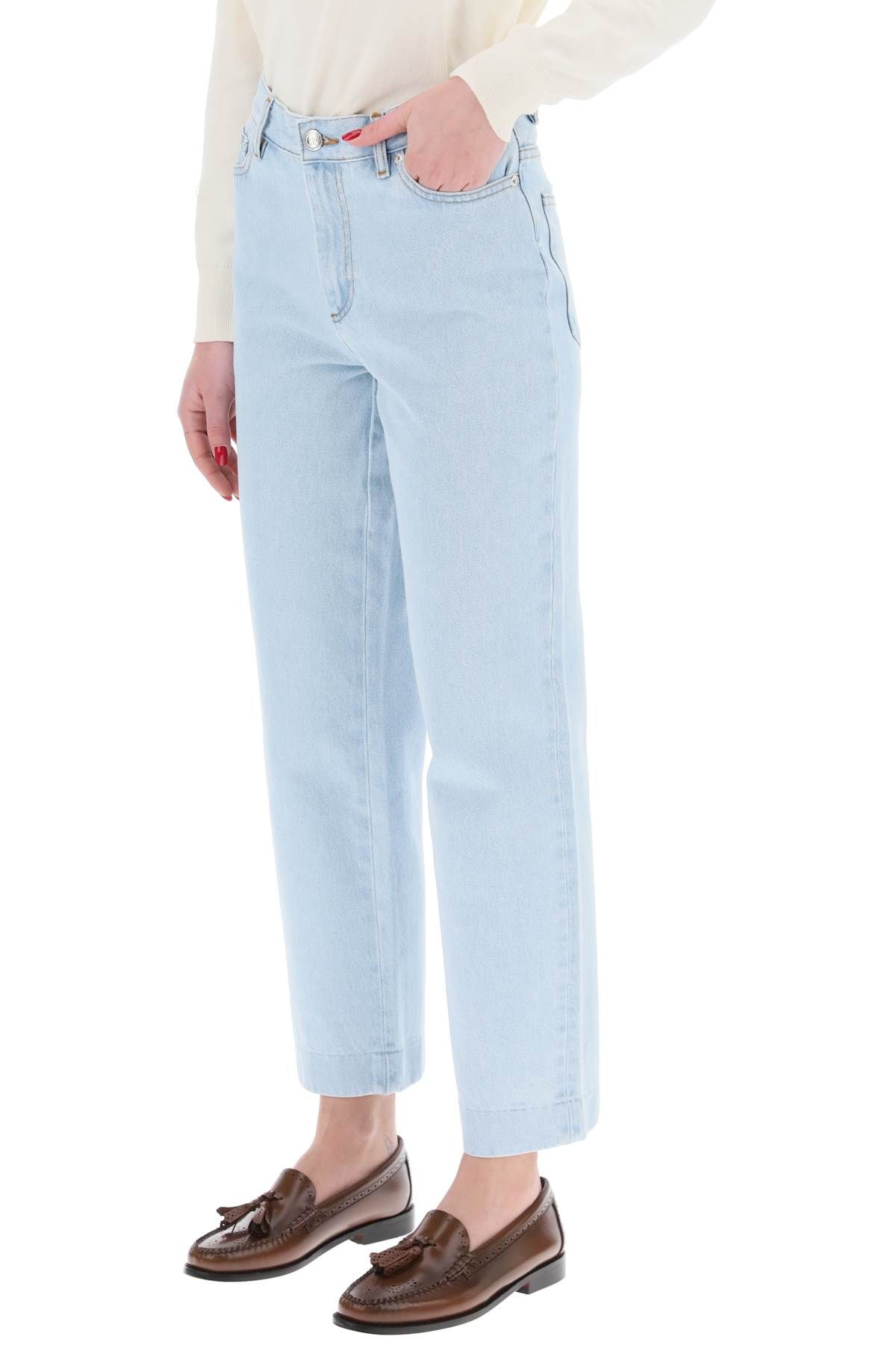 Shop Apc New Sailor Straight Cut Cropped Jeans In Light Blue