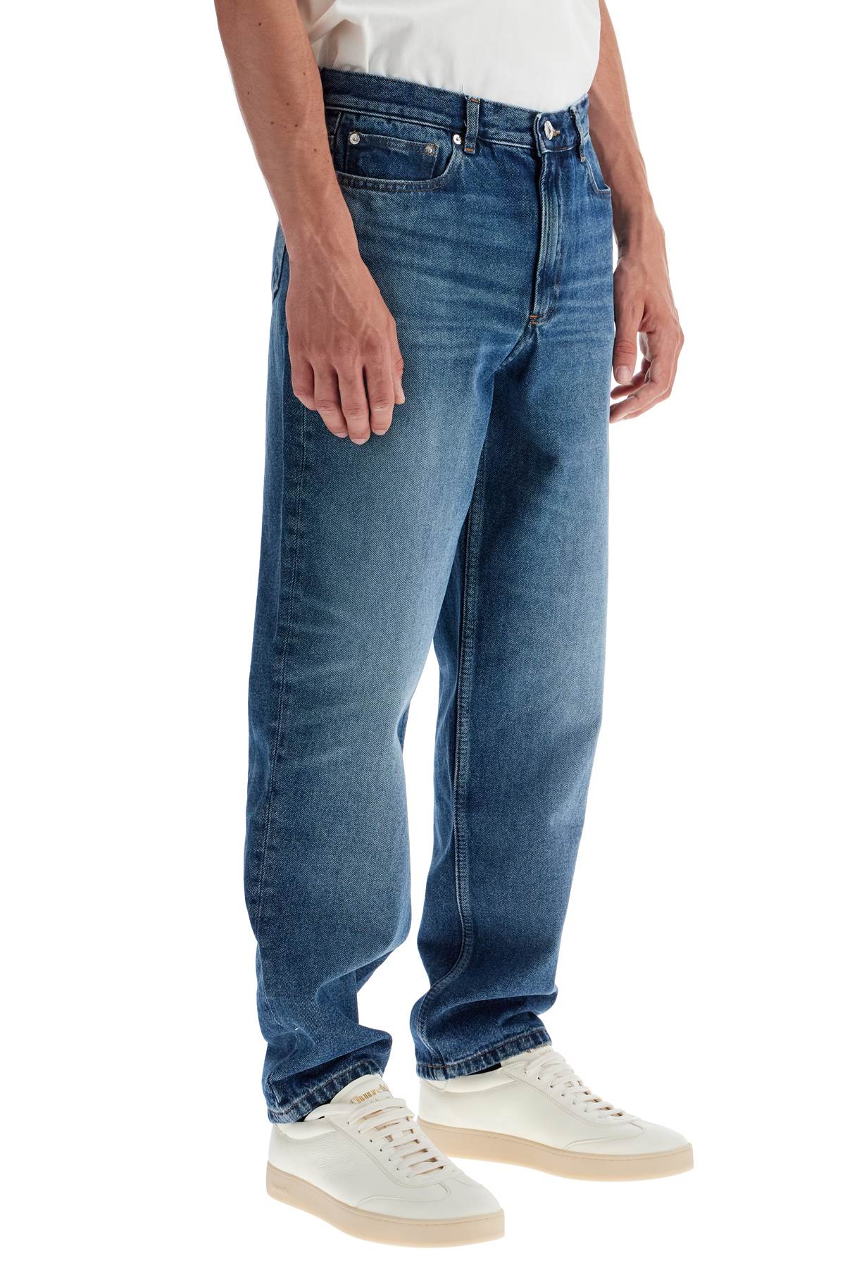 Shop Apc Martin Straight Jeans In Blue