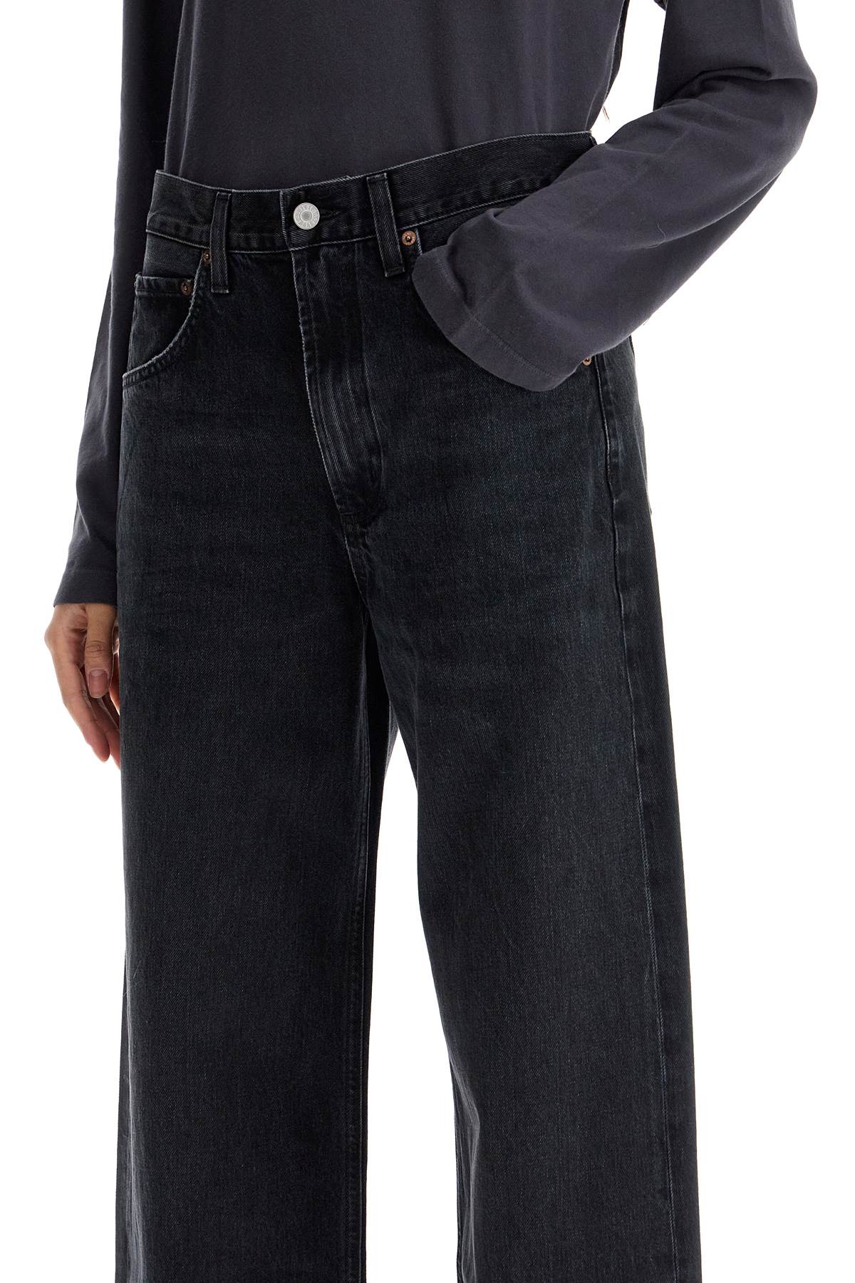 Shop Agolde Curved Leg Jeans For A In Grey