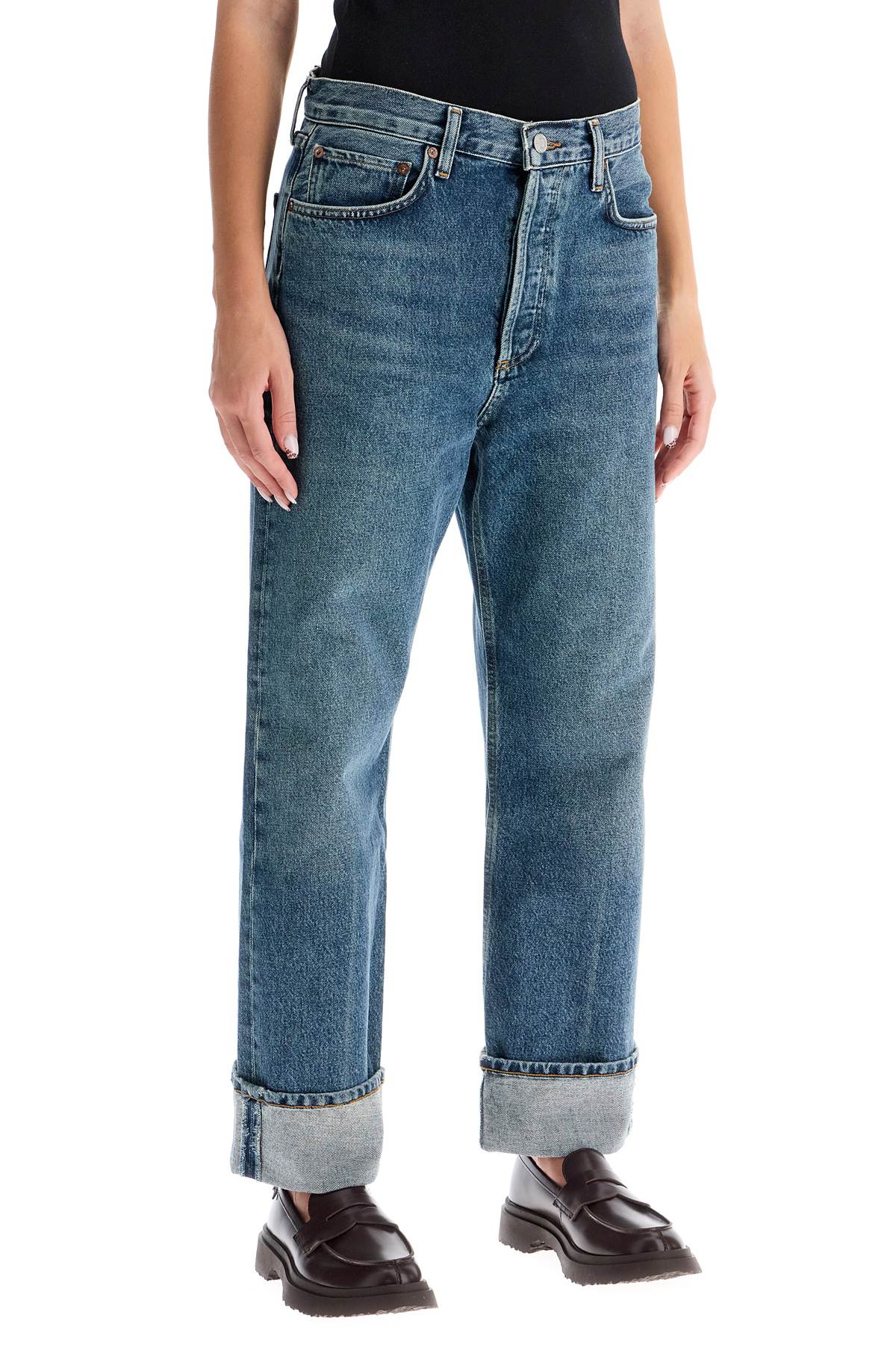 Shop Agolde Ca Straight Low-waist Jeans By Fran In Blue