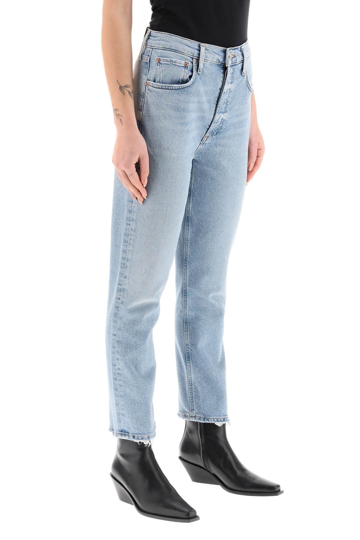 Shop Agolde 'riley' Jeans In Light Blue
