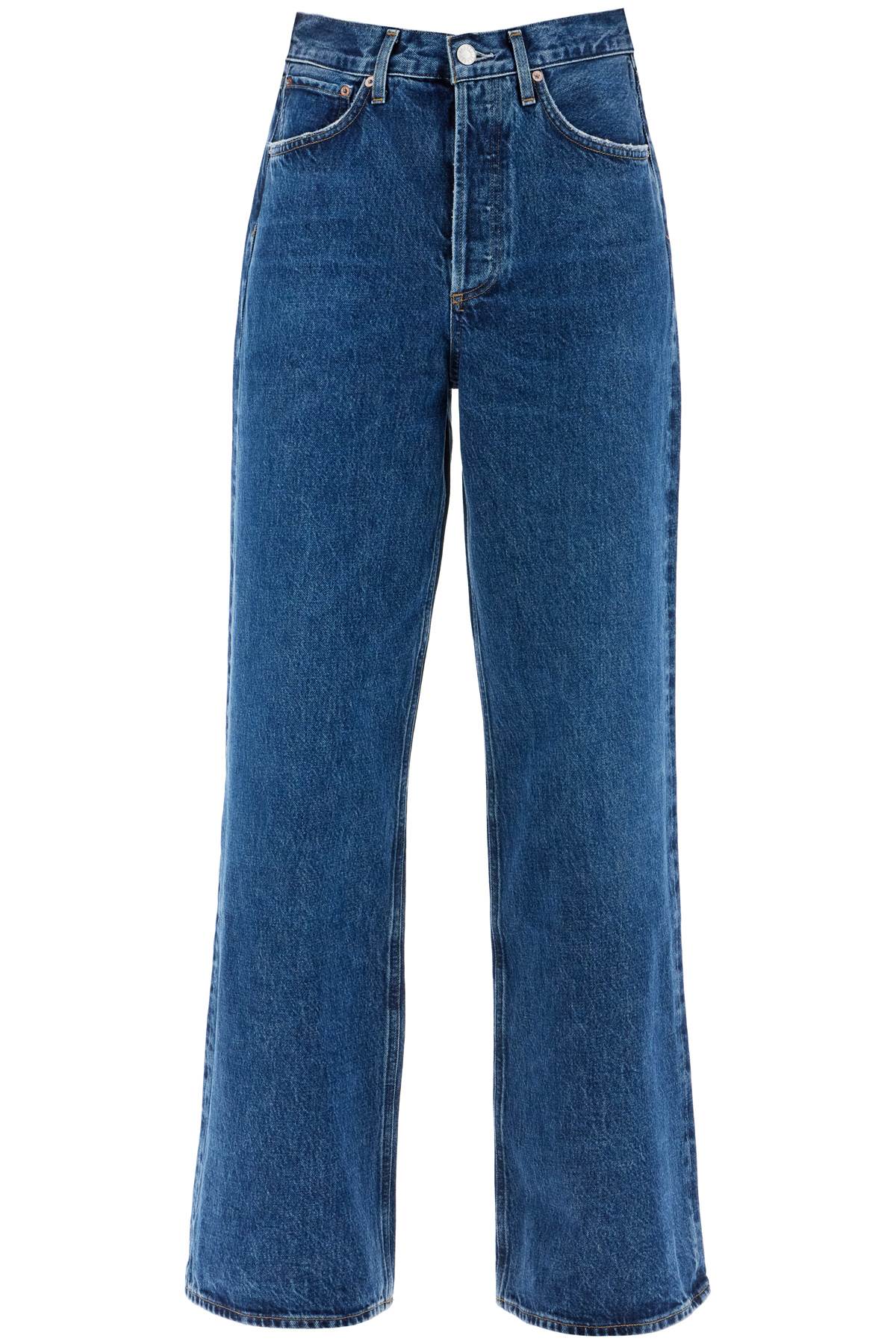 Shop Agolde Dame Wide Leg Jeans In Blue