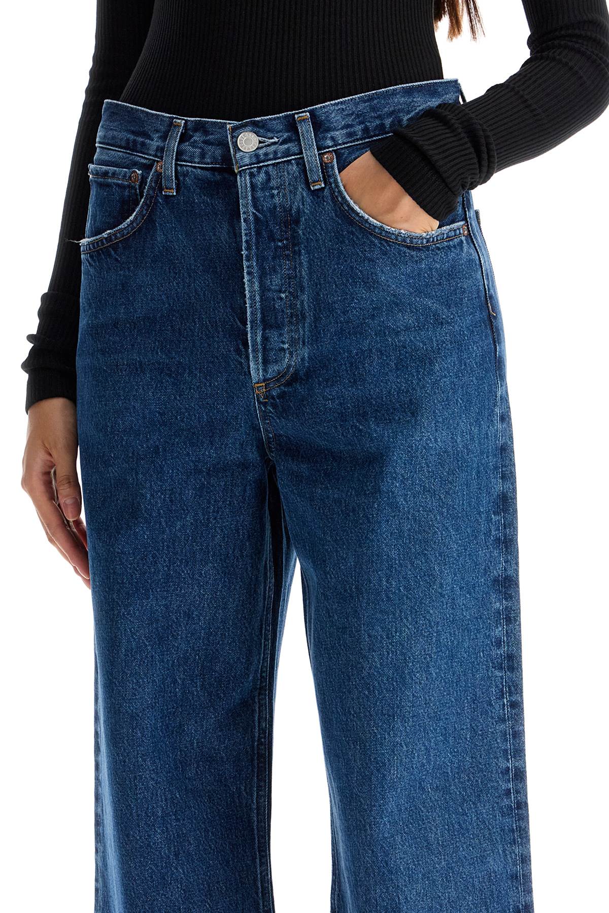 Shop Agolde Dame Wide Leg Jeans In Blue