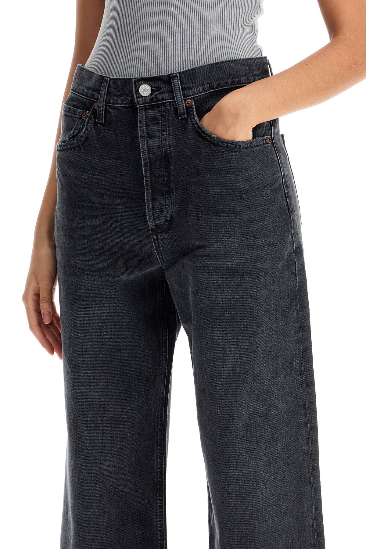 Shop Agolde Wide-legged Women's Jeans In Grey