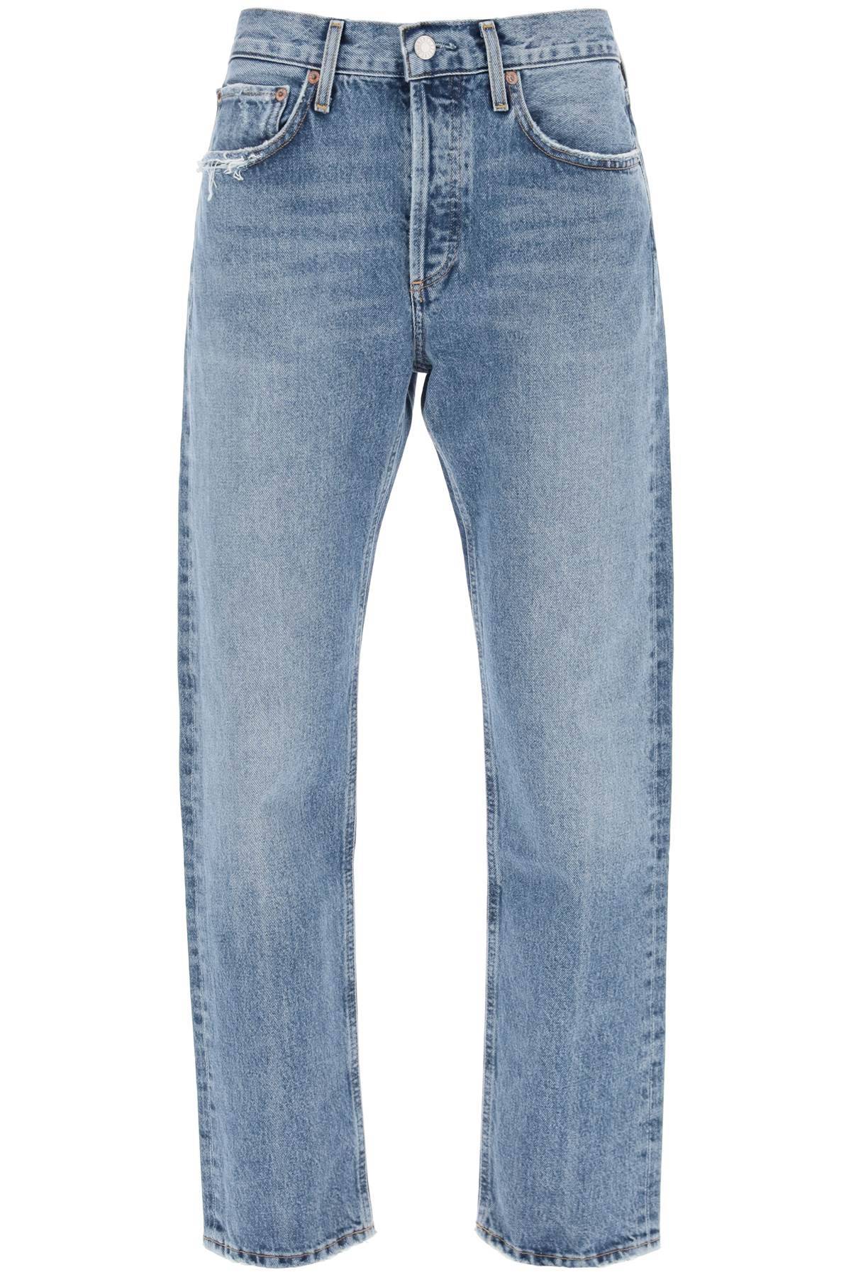 Shop Agolde Parker Cropped Jeans In Light Blue