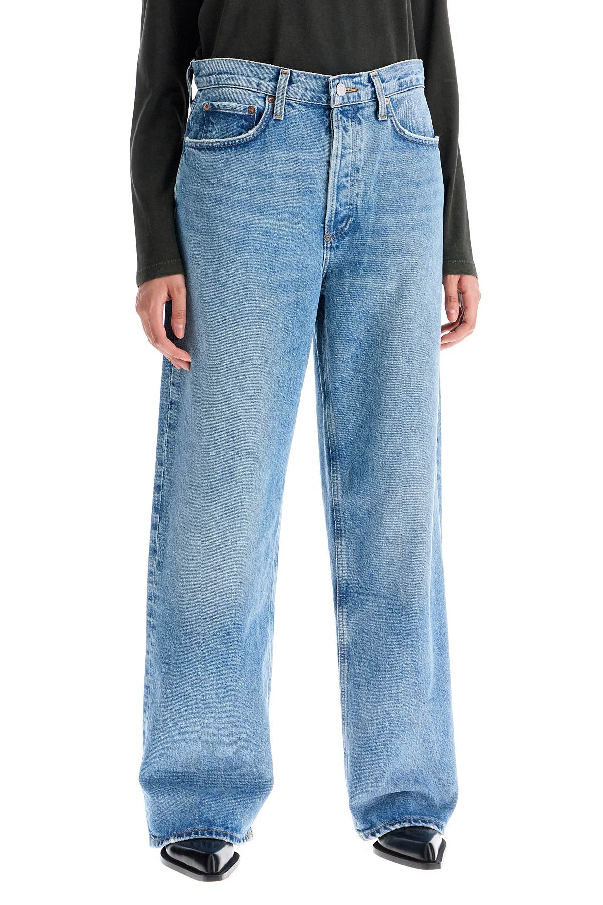 Shop Agolde 'low Slung Baggy' Jeans In Blue