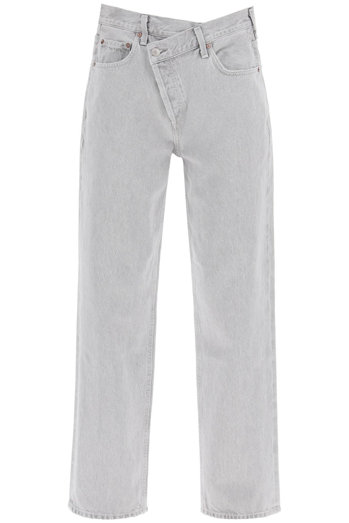 Shop Agolde Criss Cross Jeans In Grey