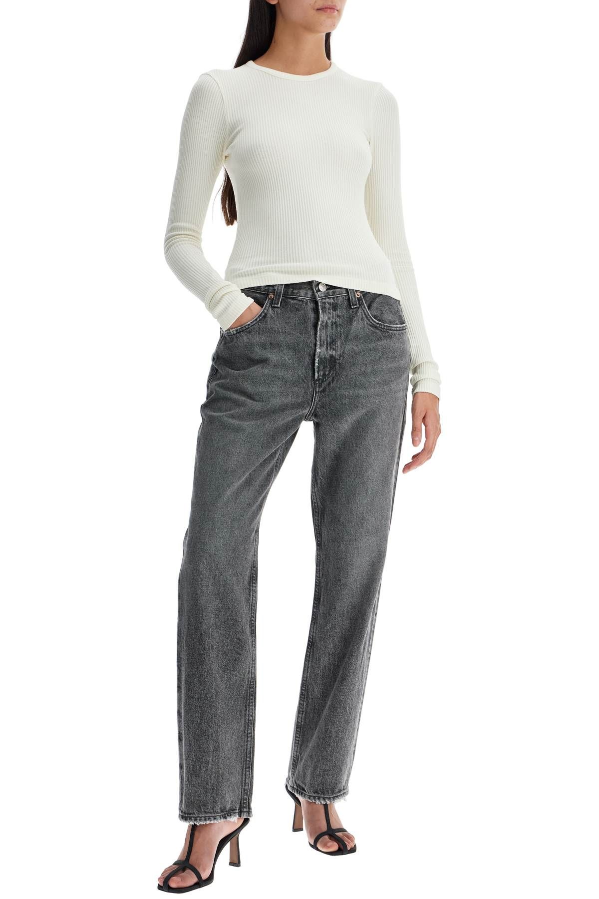 Shop Agolde Vintage Effect Valen Jeans In Grey