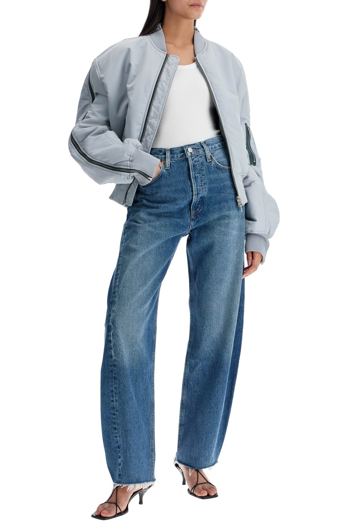 Shop Agolde Luna Curved Leg Jeans In Blue