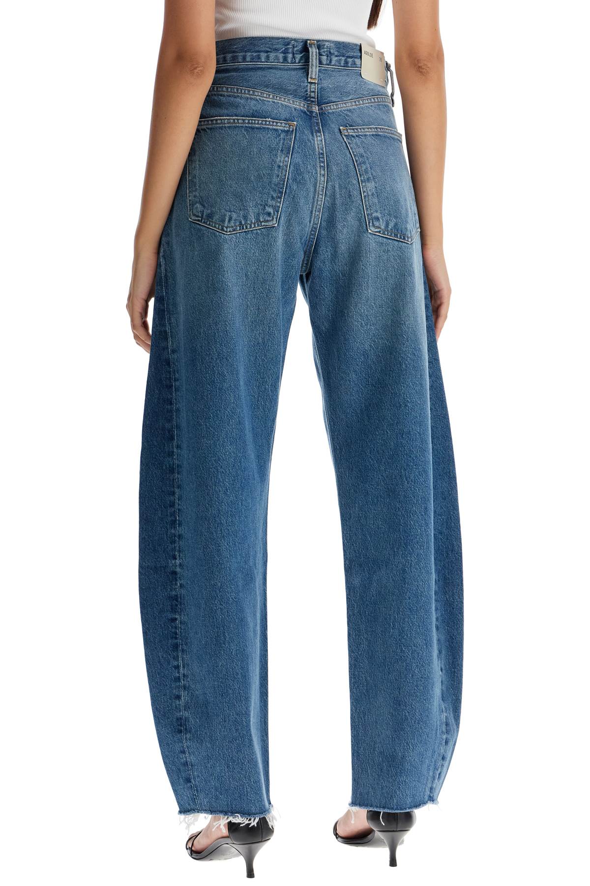 Shop Agolde Luna Curved Leg Jeans In Blue