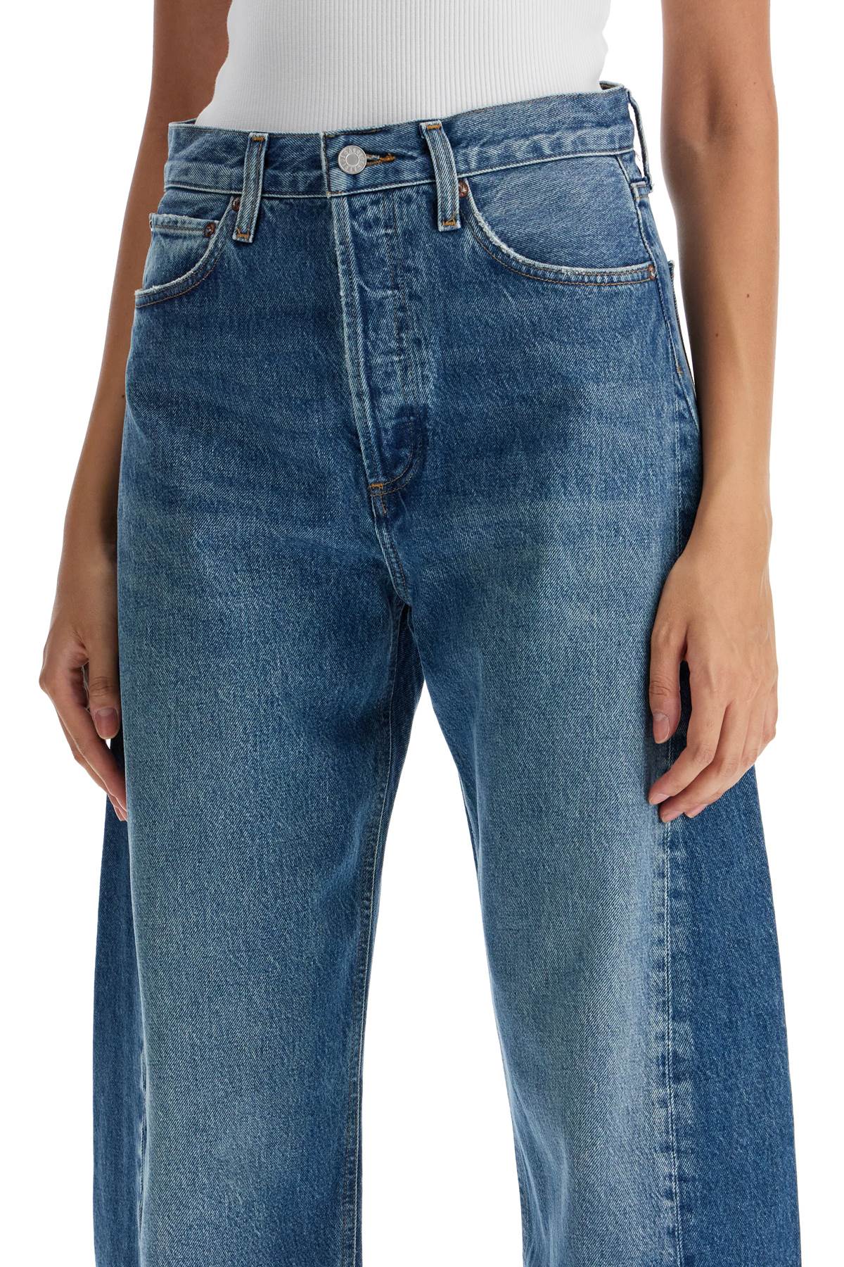 Shop Agolde Luna Curved Leg Jeans In Blue