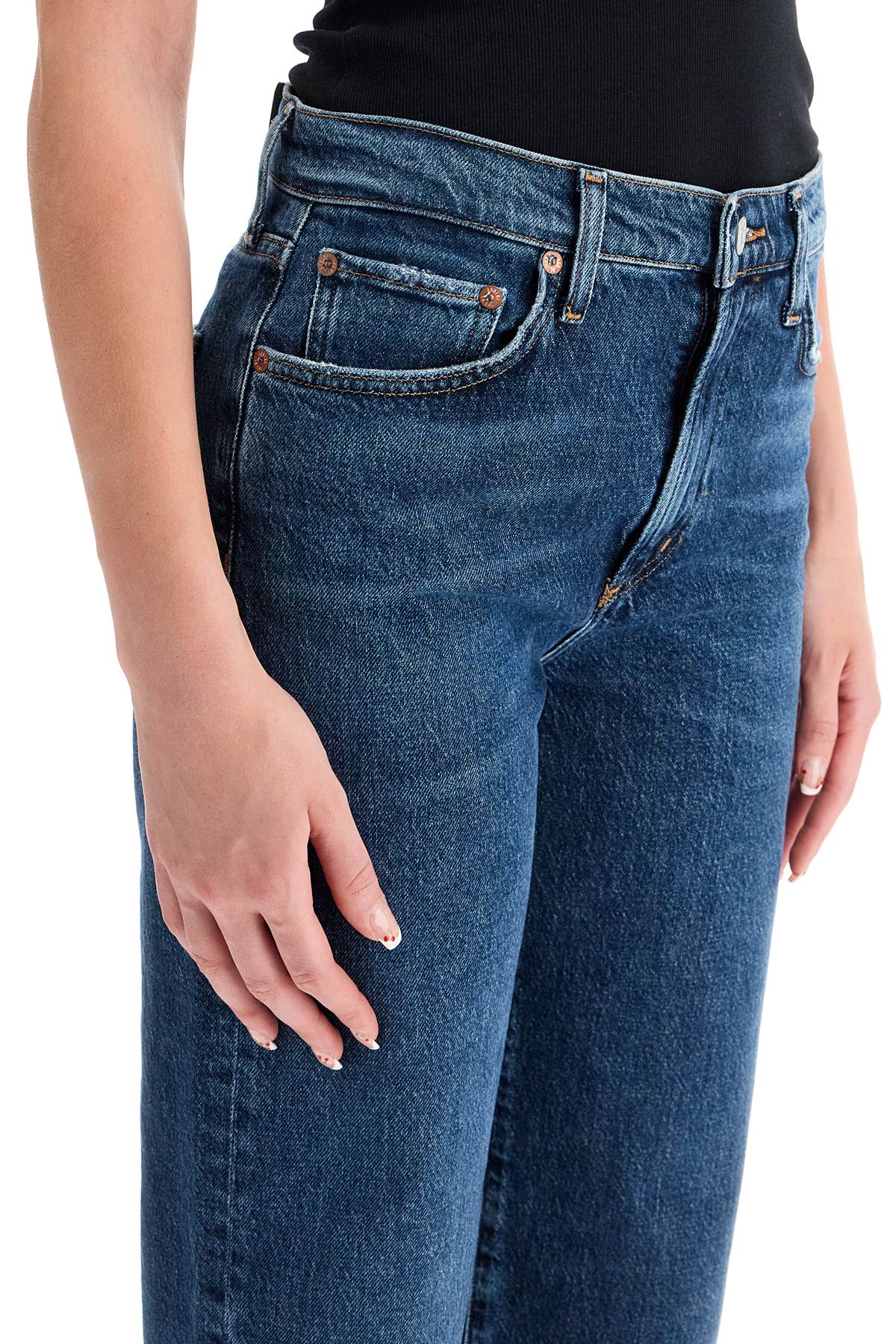 Shop Agolde Straight Harper Jeans For Women In Blue