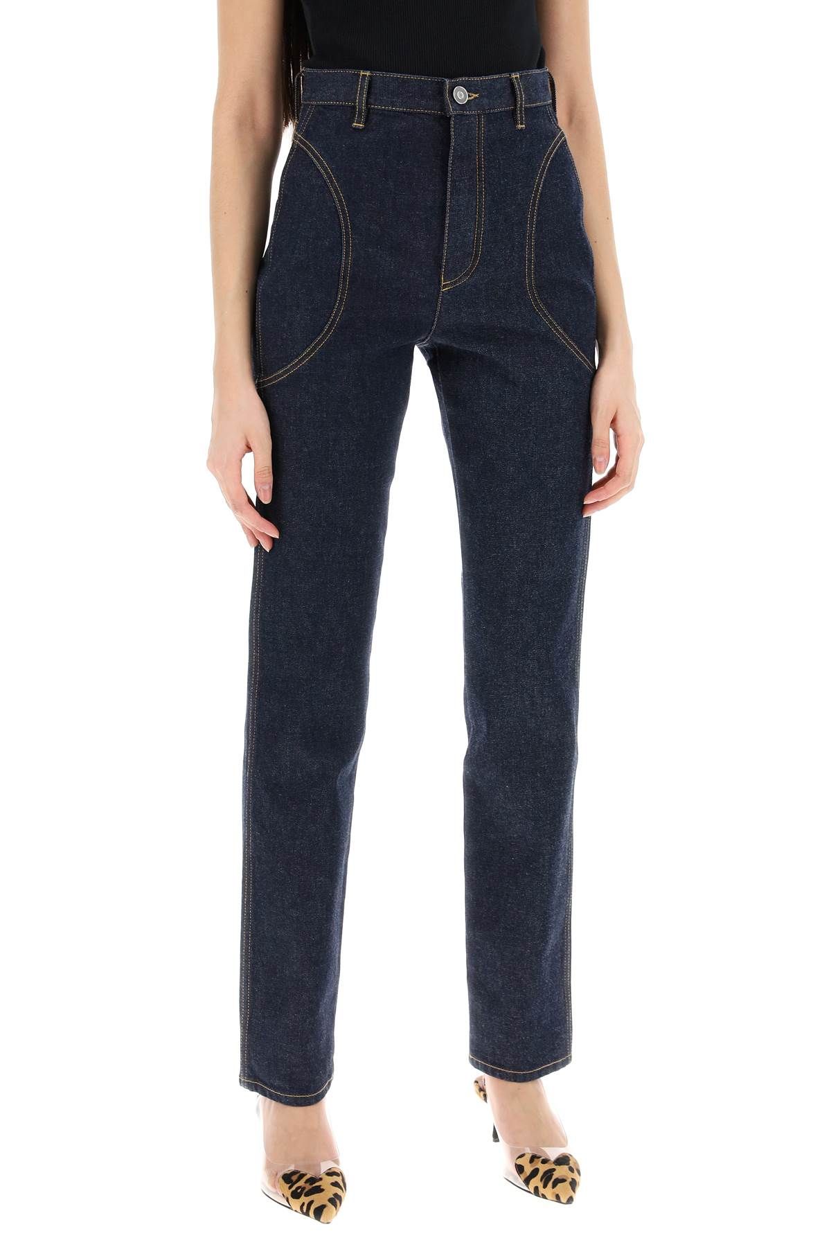 Shop Alaïa High-waisted Slim Fit Jeans In Blue