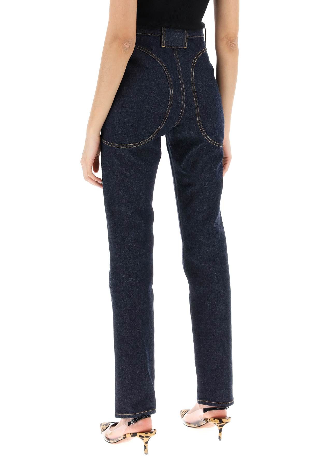 Shop Alaïa High-waisted Slim Fit Jeans In Blue