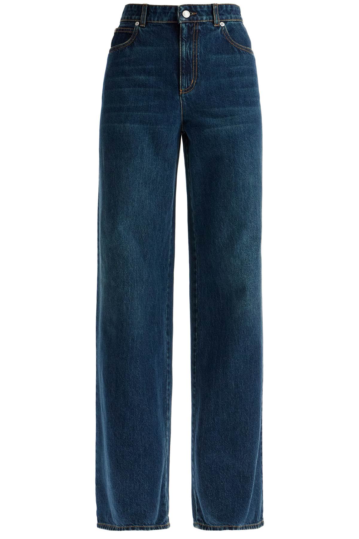 Shop Alexander Mcqueen Wide Leg Jeans In Blue