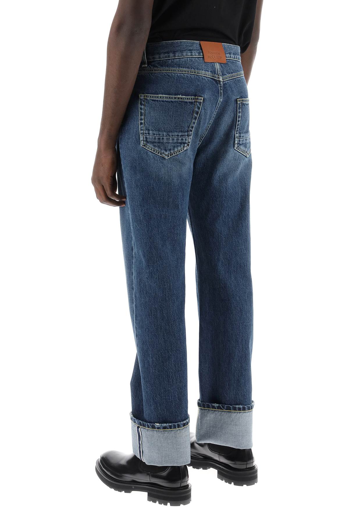 Shop Alexander Mcqueen Straight Fit Jeans In Selvedge Denim In Blue
