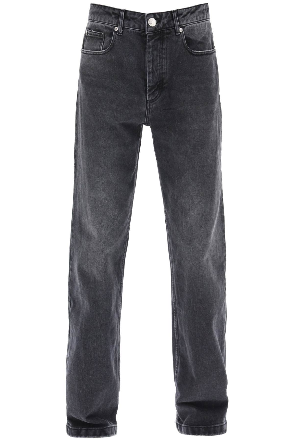 Shop Ami Alexandre Mattiussi Loose Jeans With Straight Cut In Grey