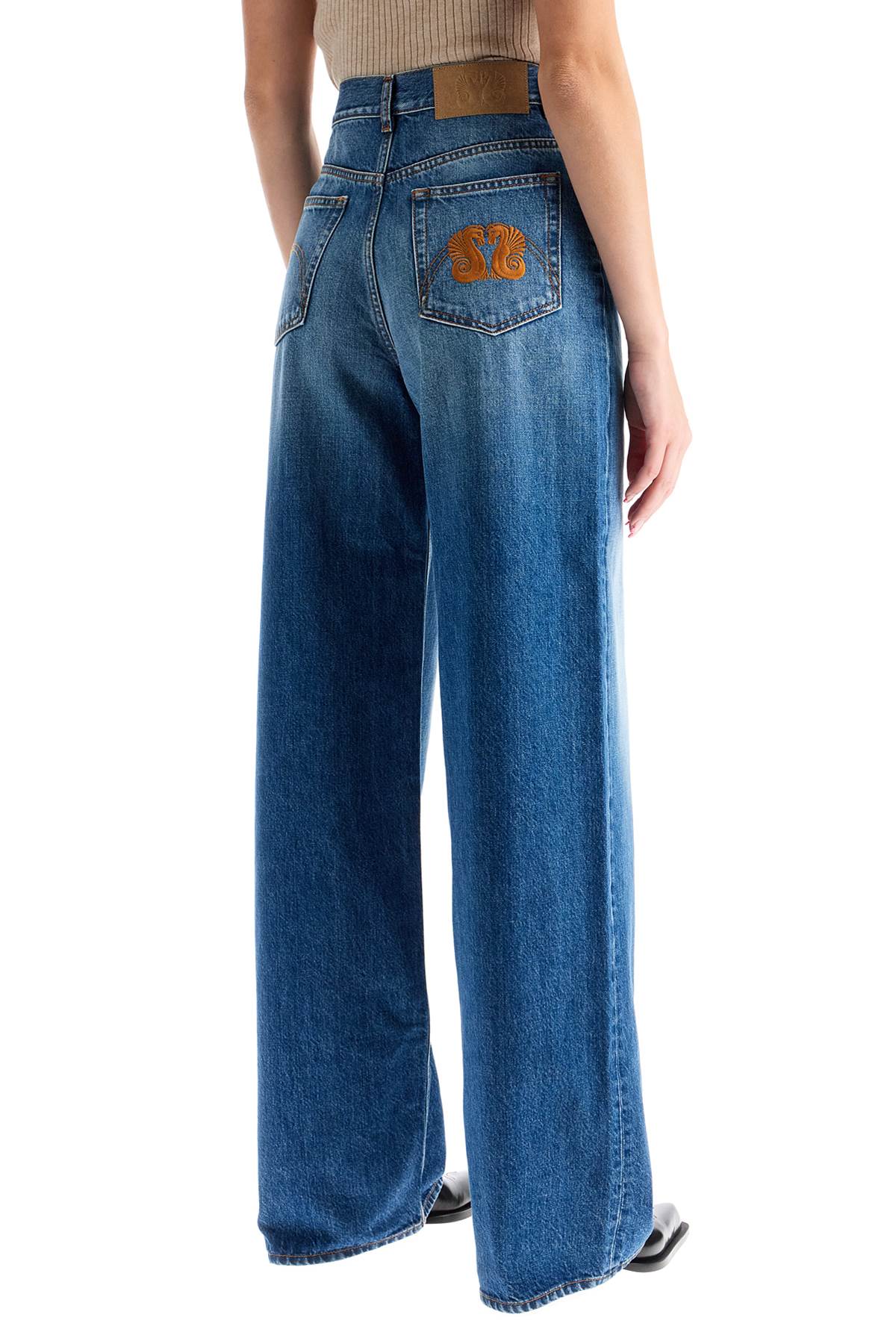 Shop Blazé Milano Wide Leg Jeans In Narida Sapphire Java Style In Blue