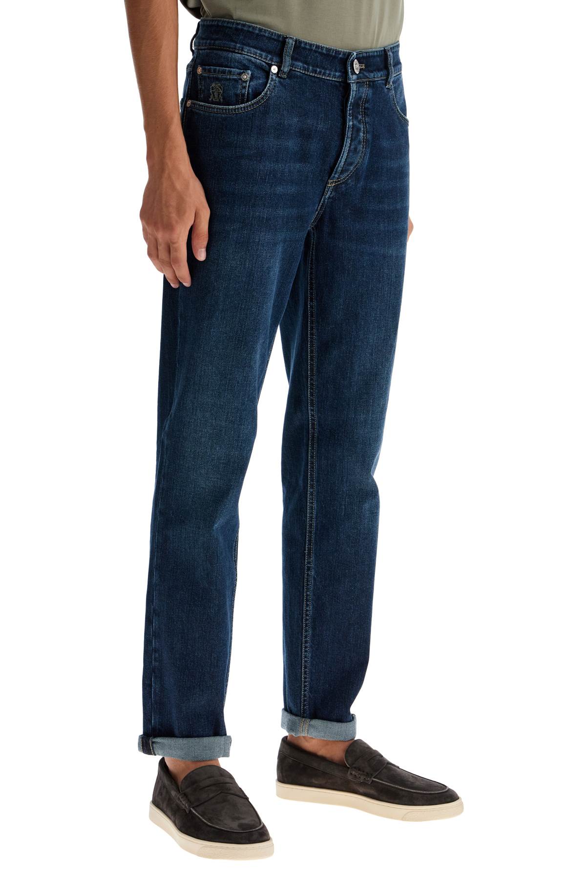 Shop Brunello Cucinelli Traditional Fit Jeans In Blue