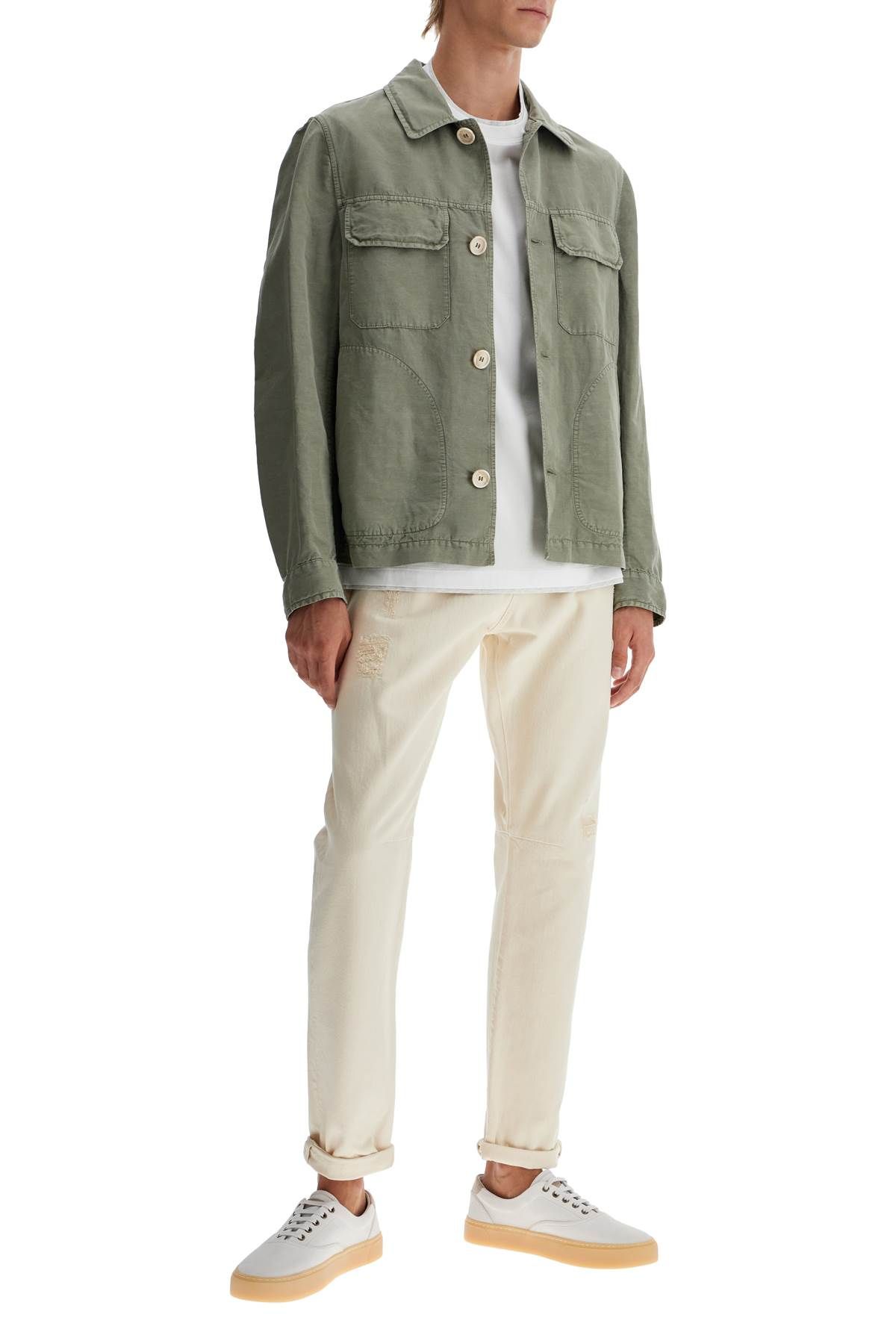 Shop Brunello Cucinelli Destroyed Leisure Fit Jeans With Distressed Details. In Neutro