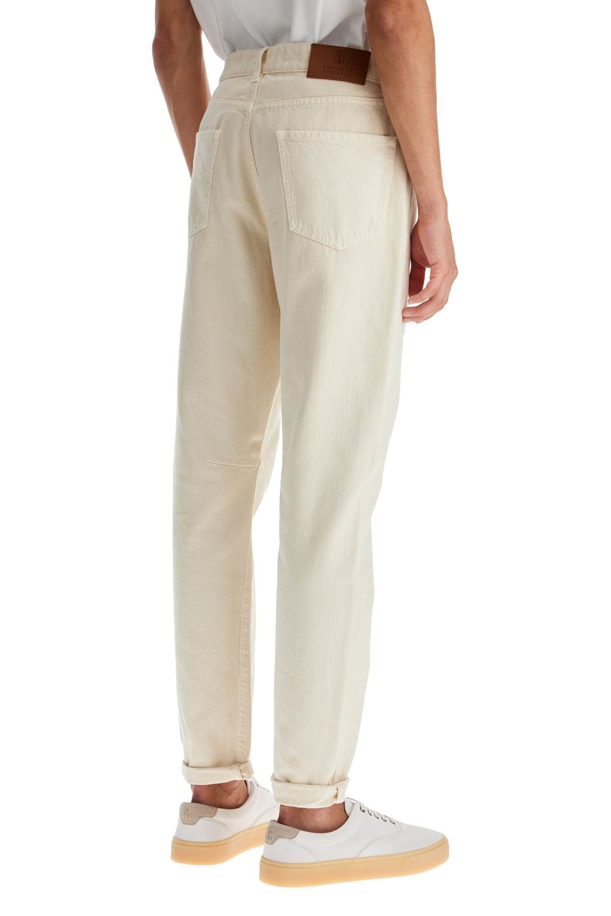 Shop Brunello Cucinelli Destroyed Leisure Fit Jeans With Distressed Details. In Neutro