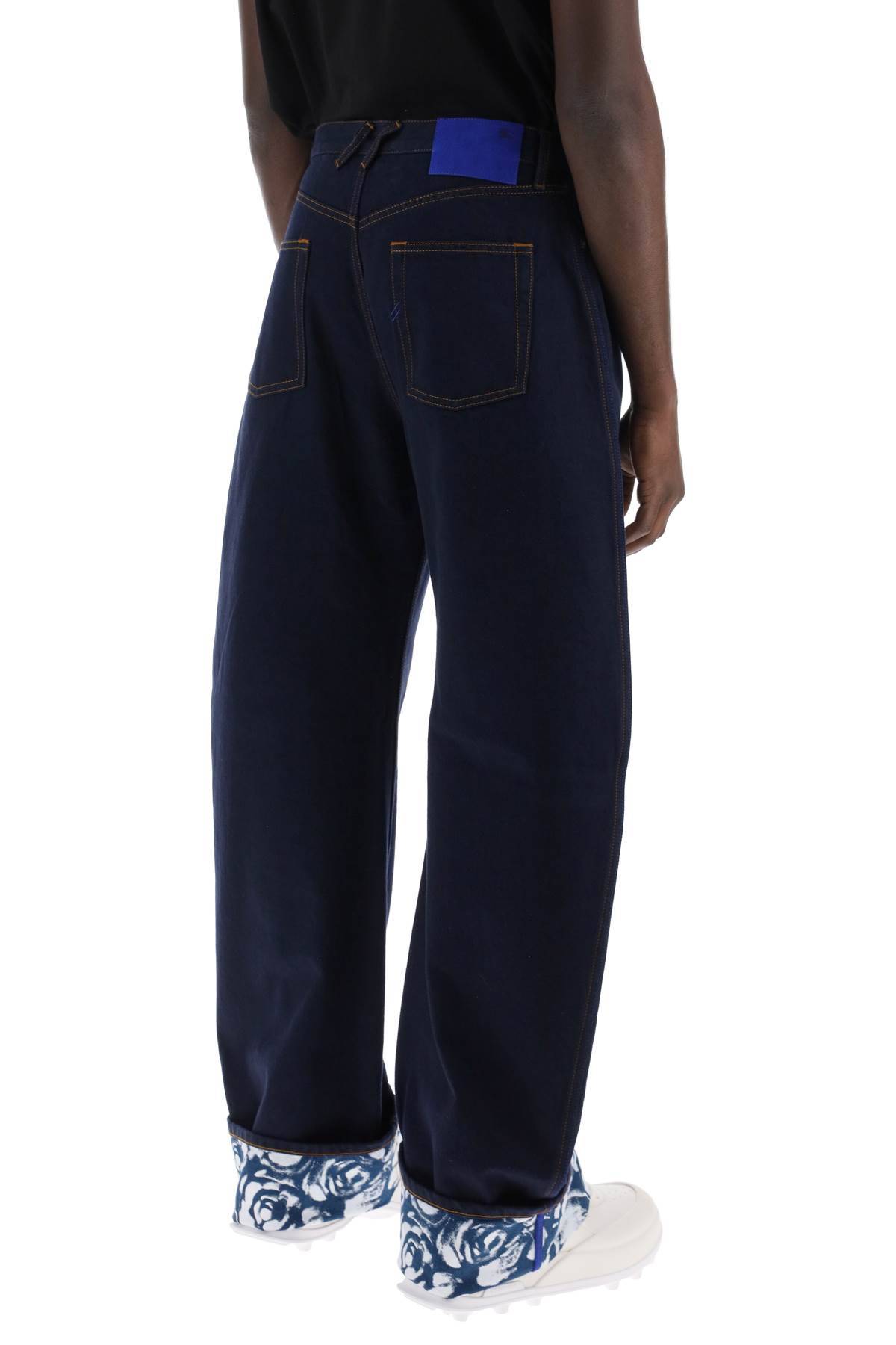 Shop Burberry Japanese Denim Baggy Jeans In In Blue