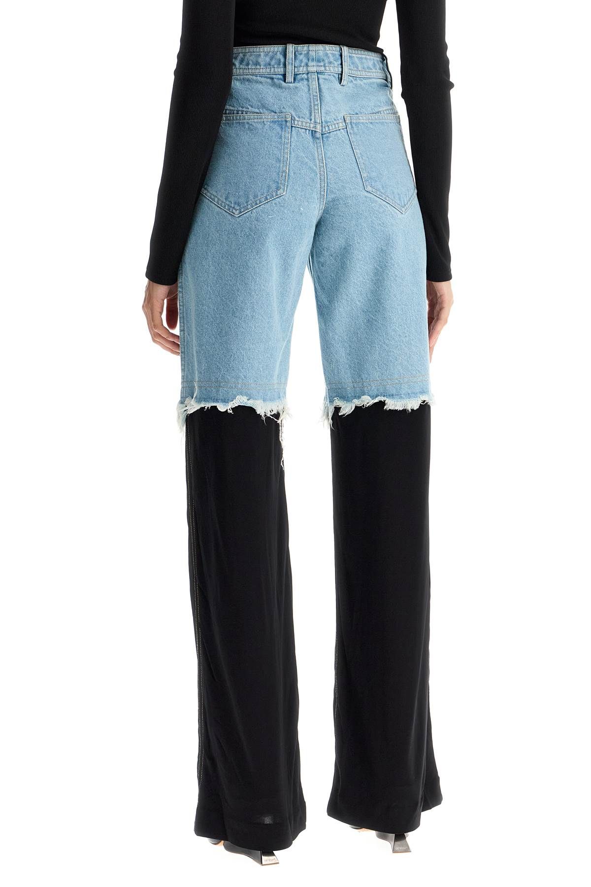 Shop Christopher Esber High-waisted Jeans With Jersey Inserts In Blue