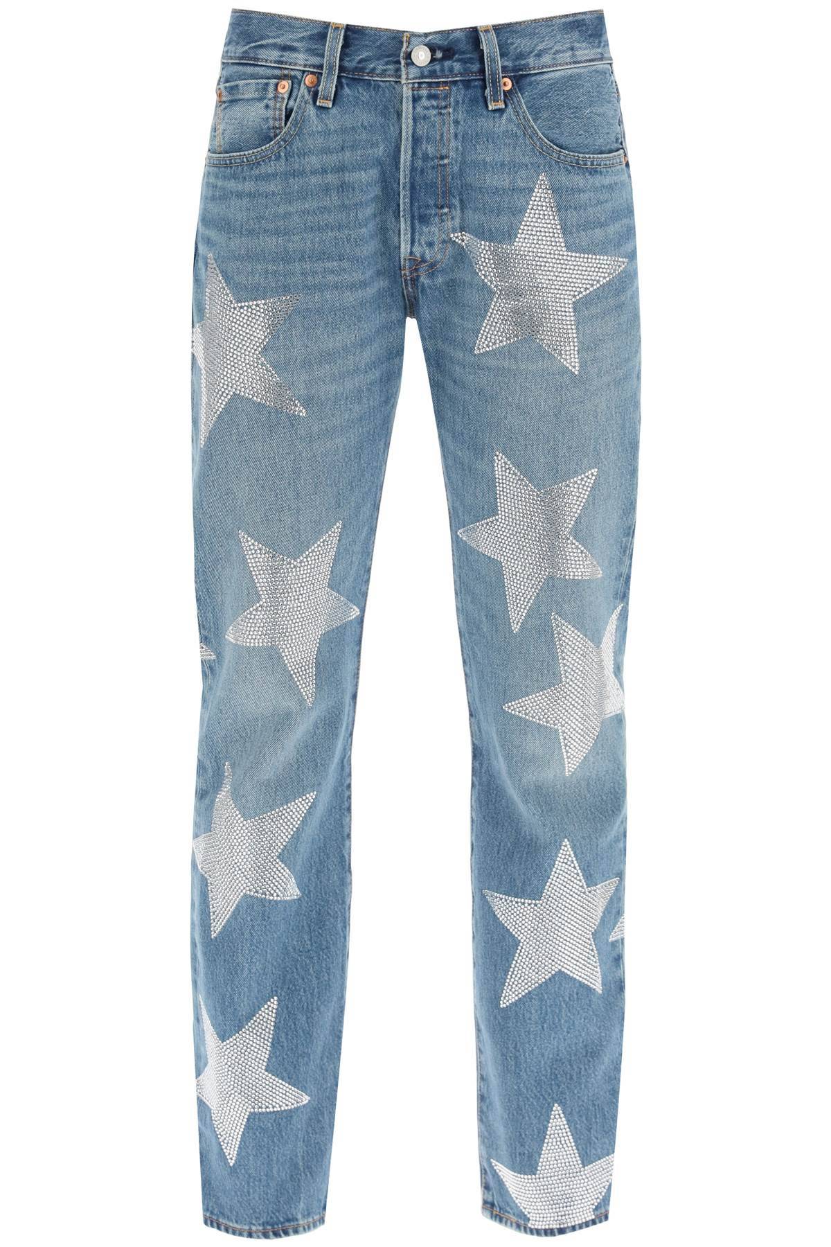 Shop Collina Strada 'rhinestone Star' Jeans X Levis In Blue