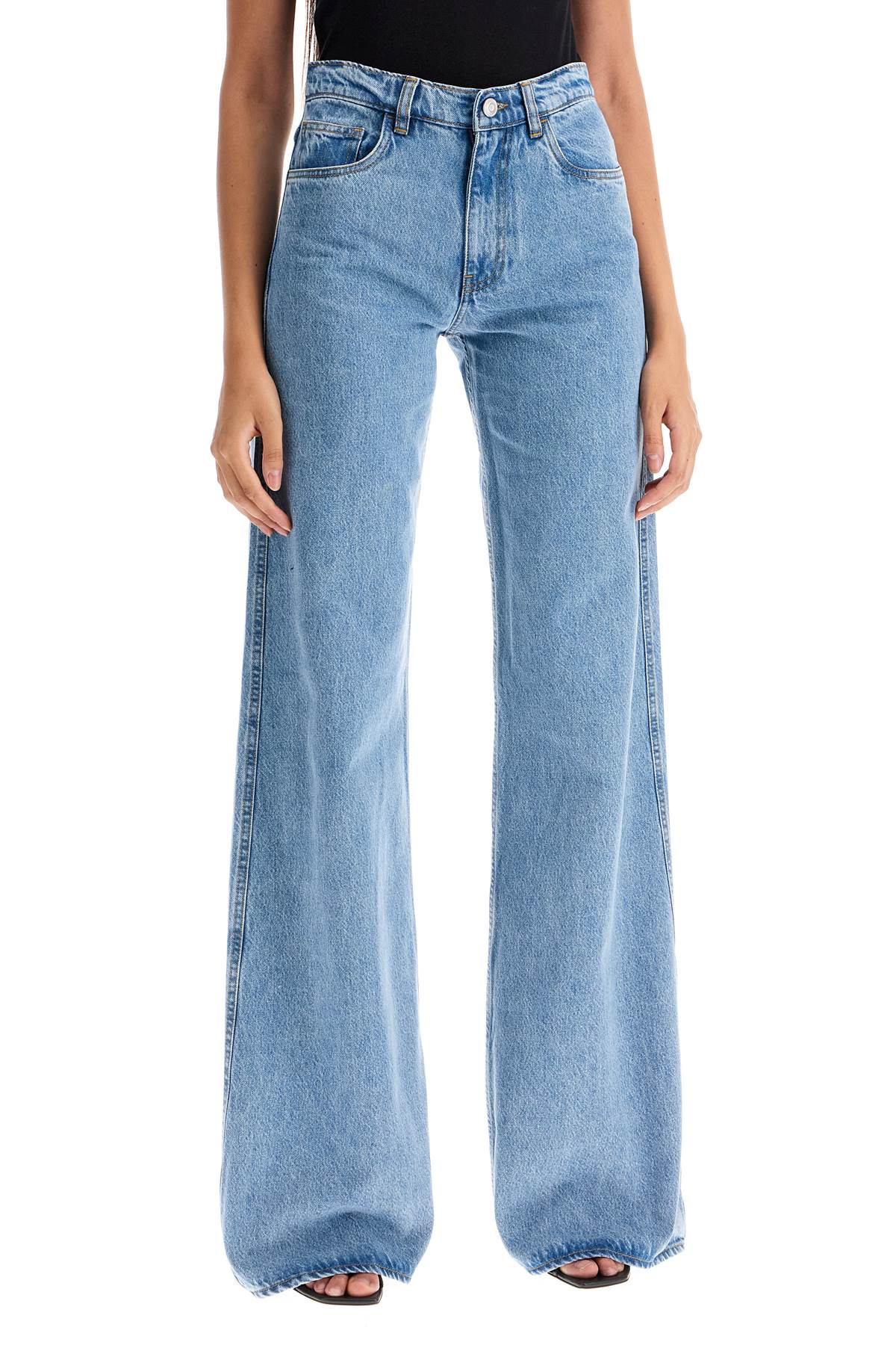 Shop Coperni Wide Leg Jeans In Light Blue