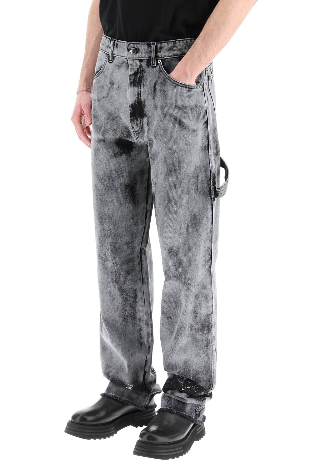 Shop Darkpark 'john' Workwear Jeans In Grey