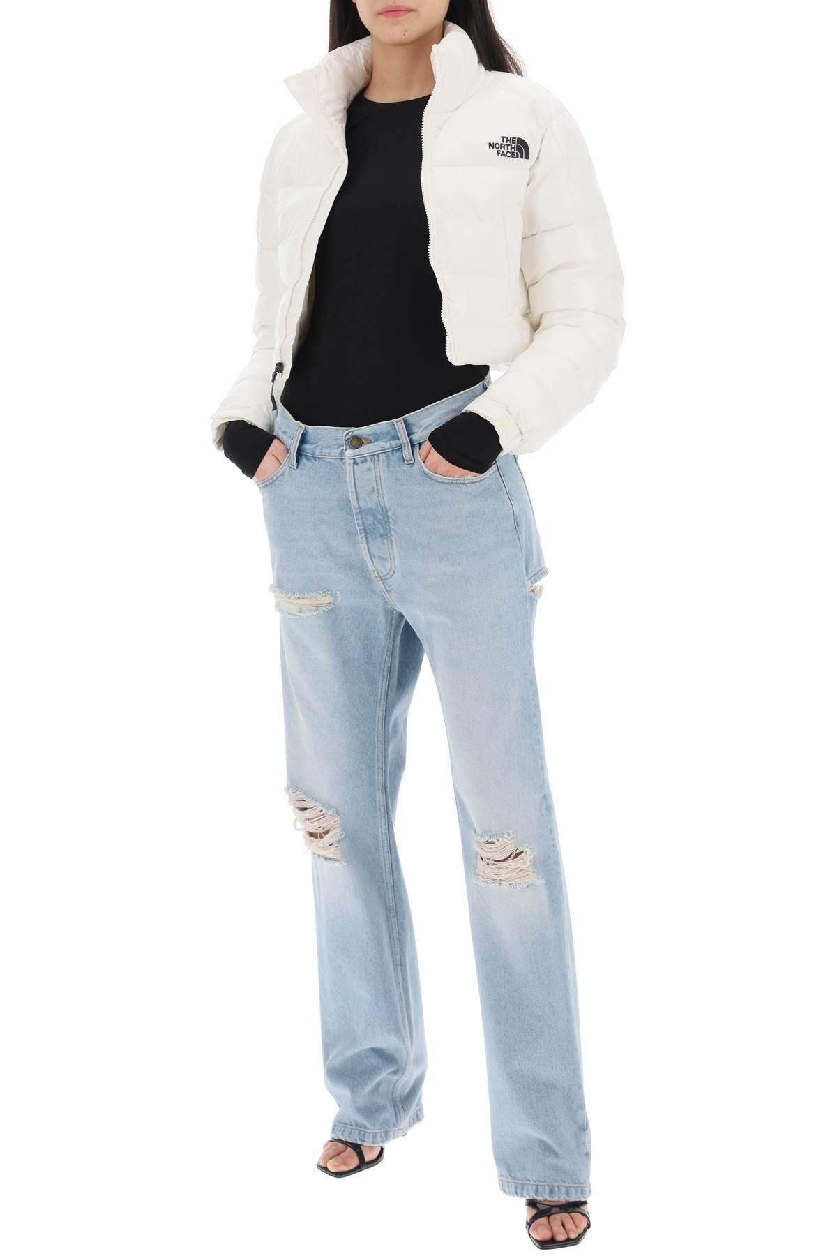 Shop Darkpark Naomi Jeans With Rips And Cut Outs In Light Blue