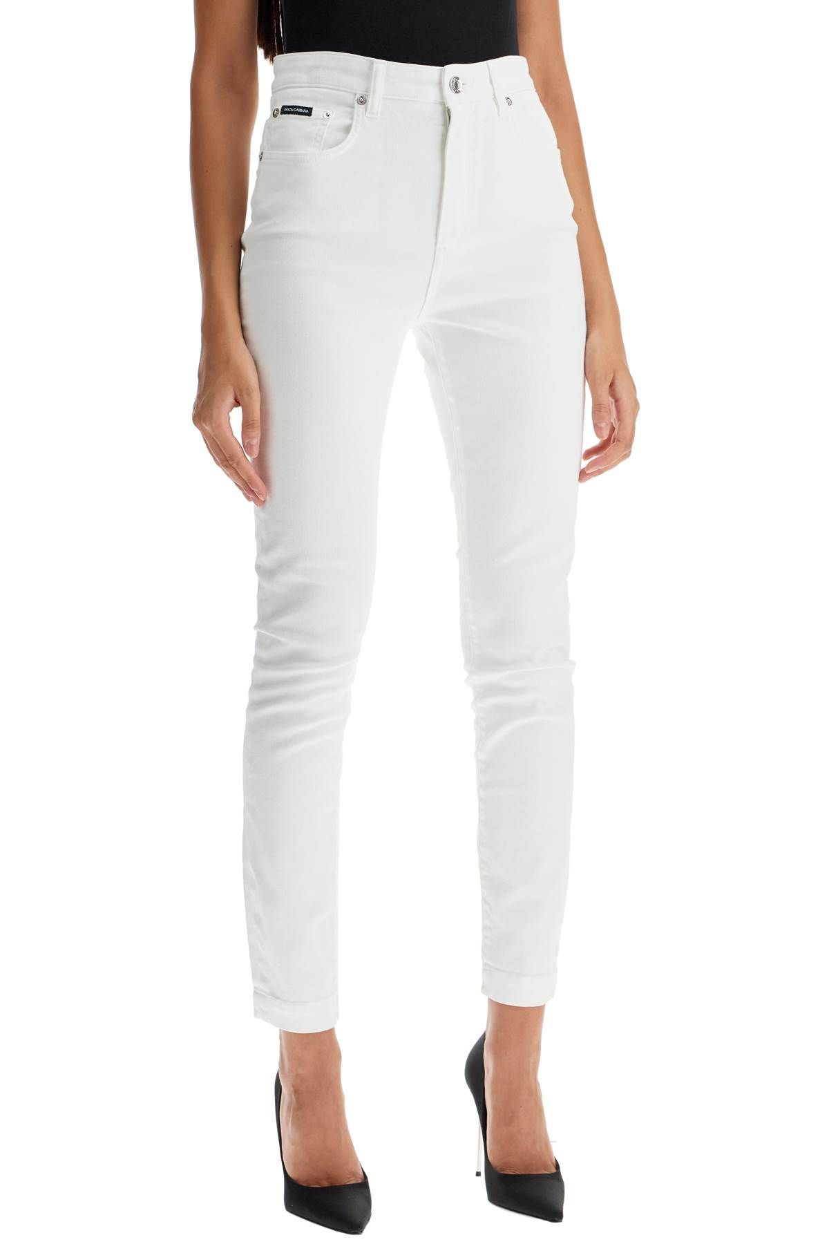 Shop Dolce & Gabbana Stretch Denim Audrey Jeans In Italian Html In White