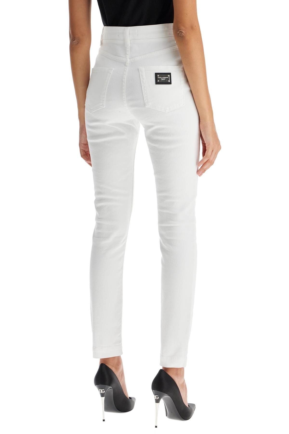 Shop Dolce & Gabbana Stretch Denim Audrey Jeans In Italian Html In White