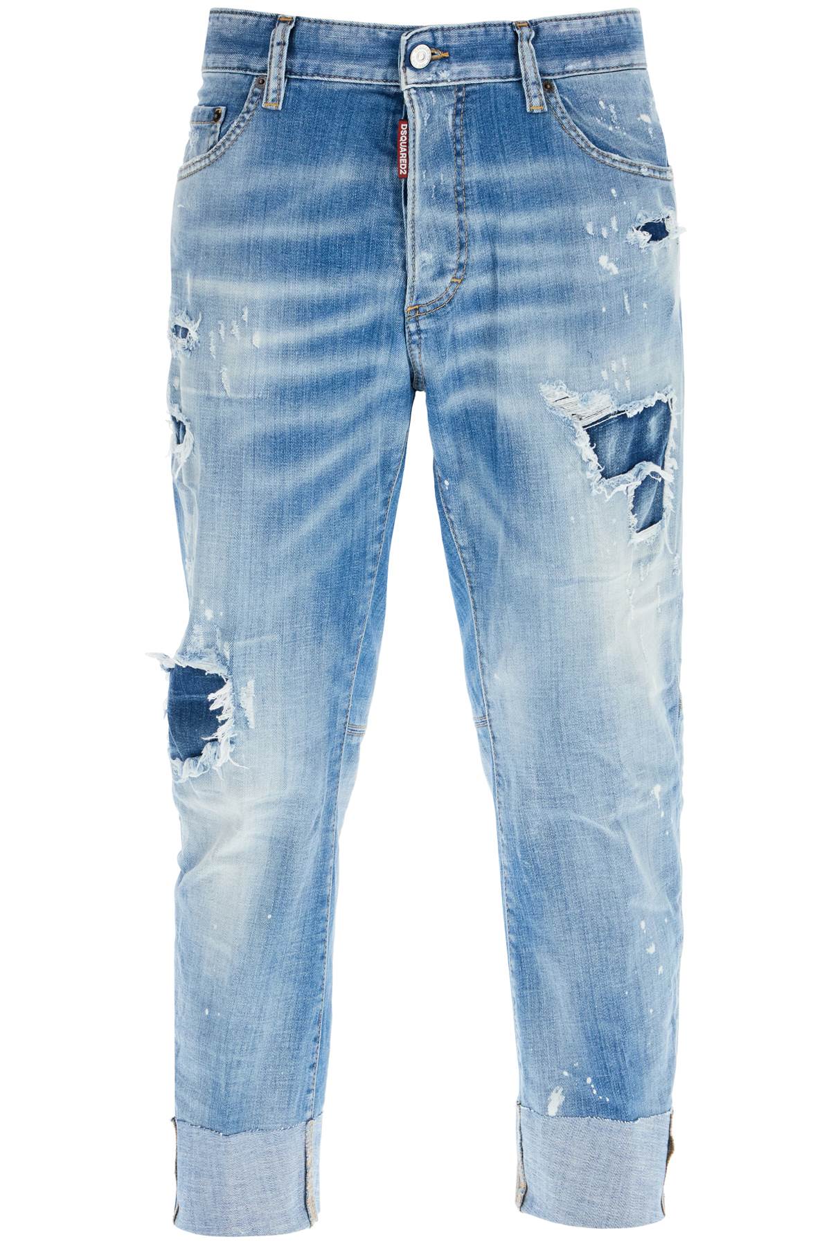 Shop Dsquared2 Cropped Sailor Jeans For In Blue