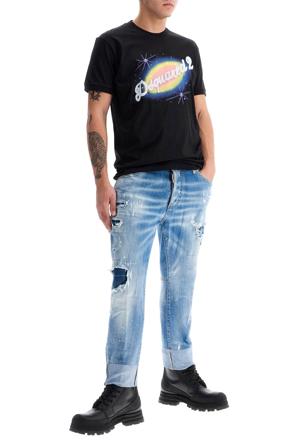 Shop Dsquared2 Cropped Sailor Jeans For In Blue