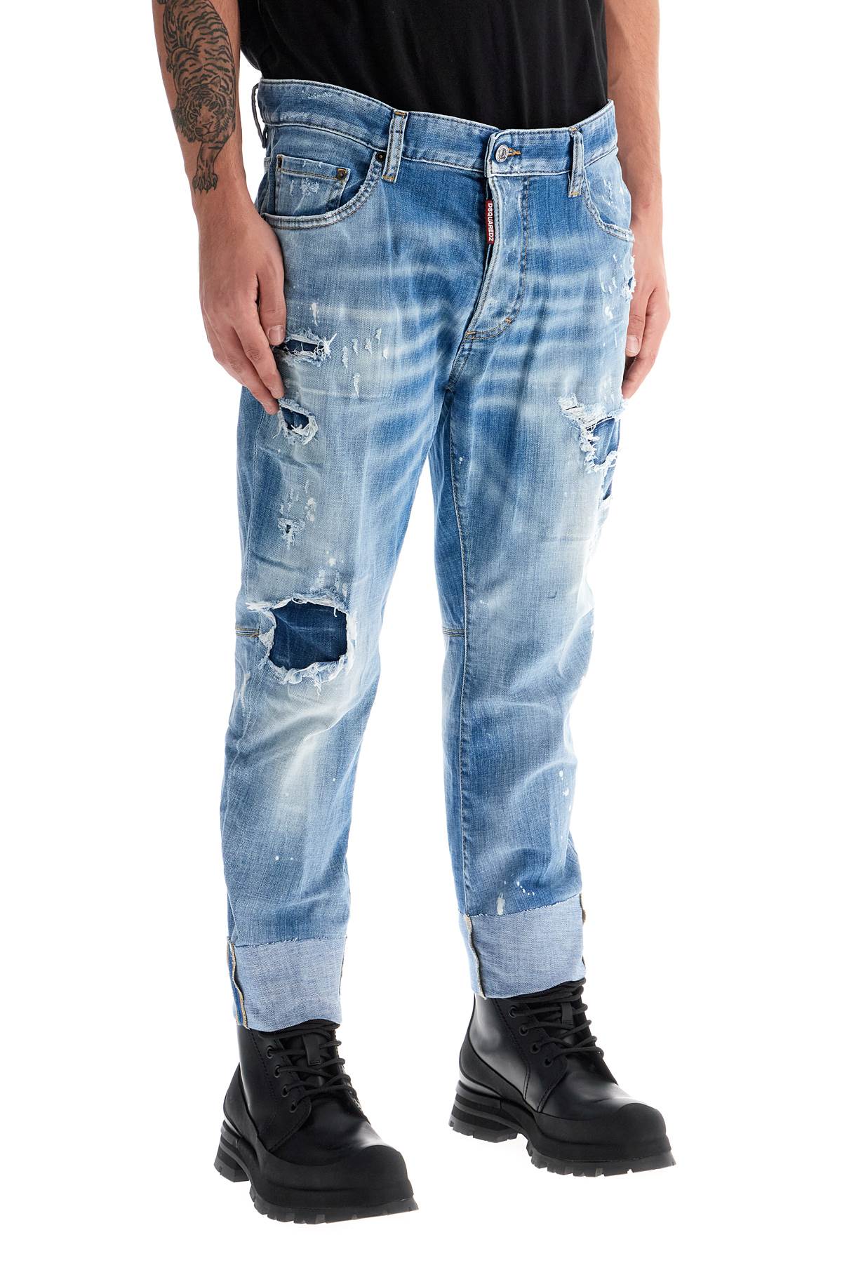 Shop Dsquared2 Cropped Sailor Jeans For In Blue