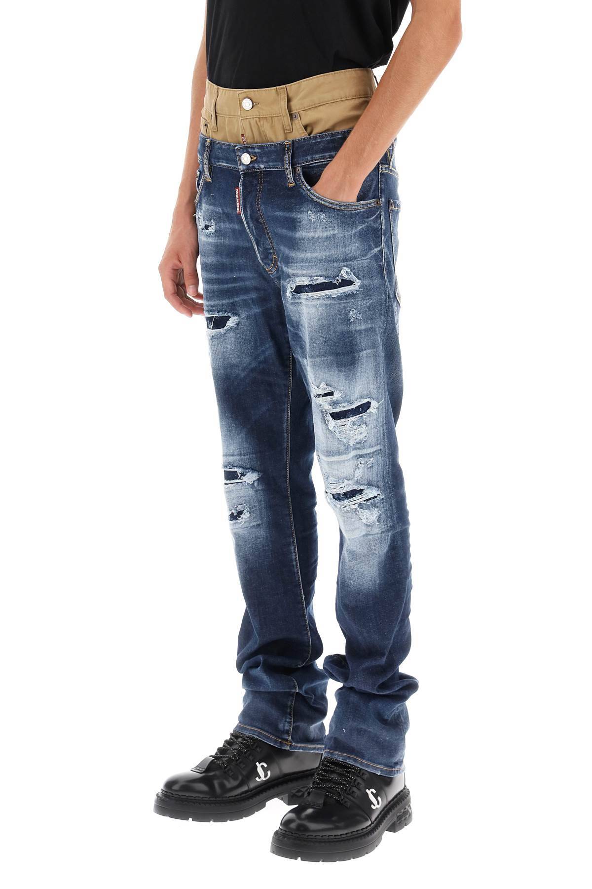 Shop Dsquared2 Medium Ripped Wash Skinny Twin Pack Jeans In Blue