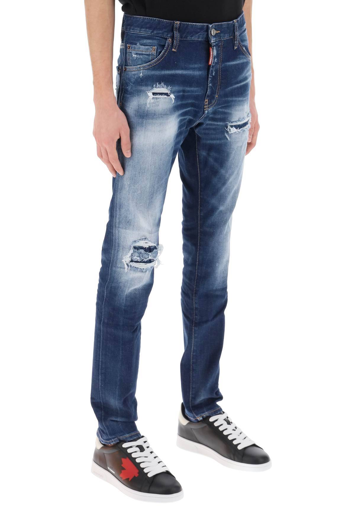 Shop Dsquared2 Cool Guy Jeans In Medium Worn Out Booty Wash In Blue