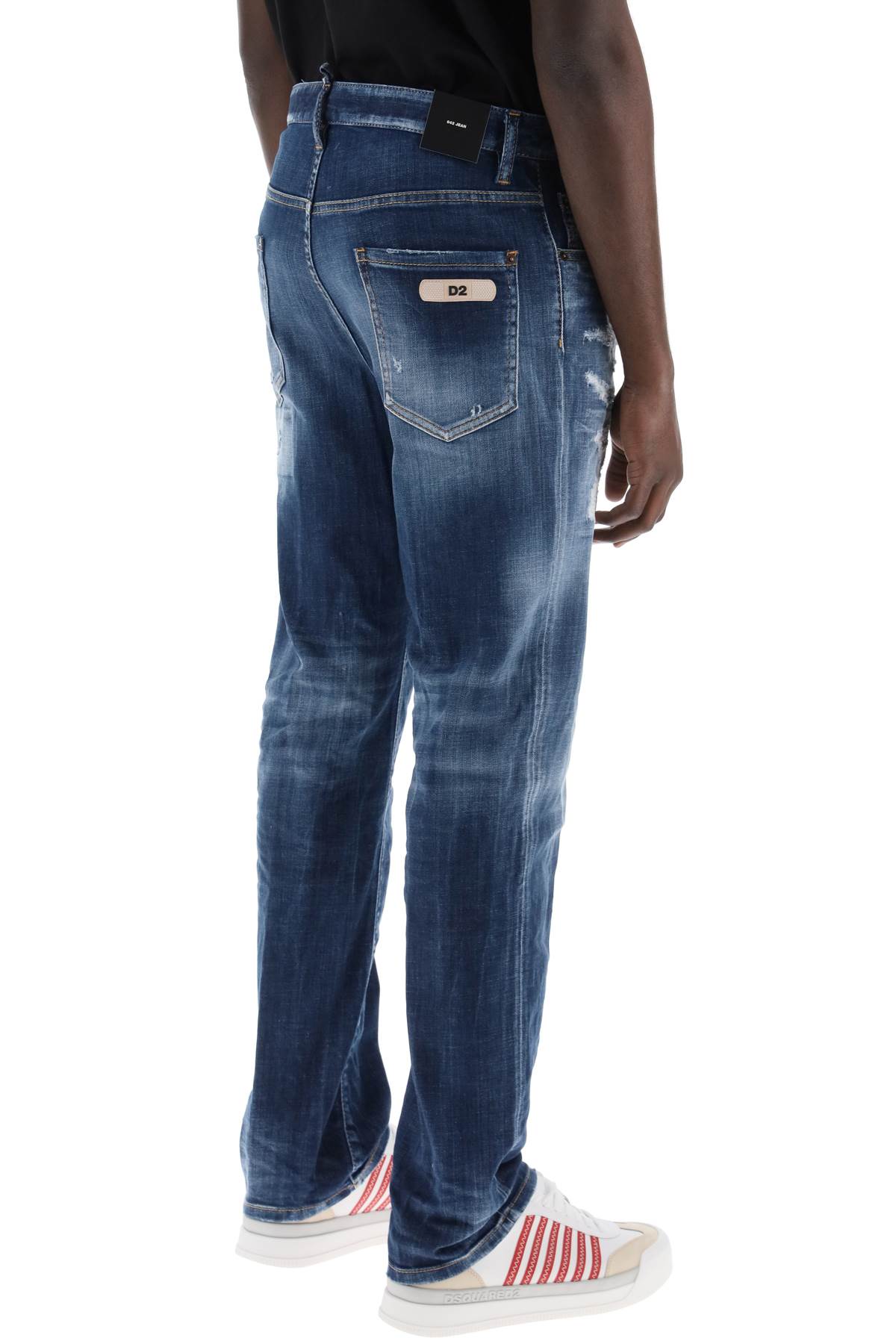 Shop Dsquared2 Destroyed Denim Jeans In 642 Style In Blue