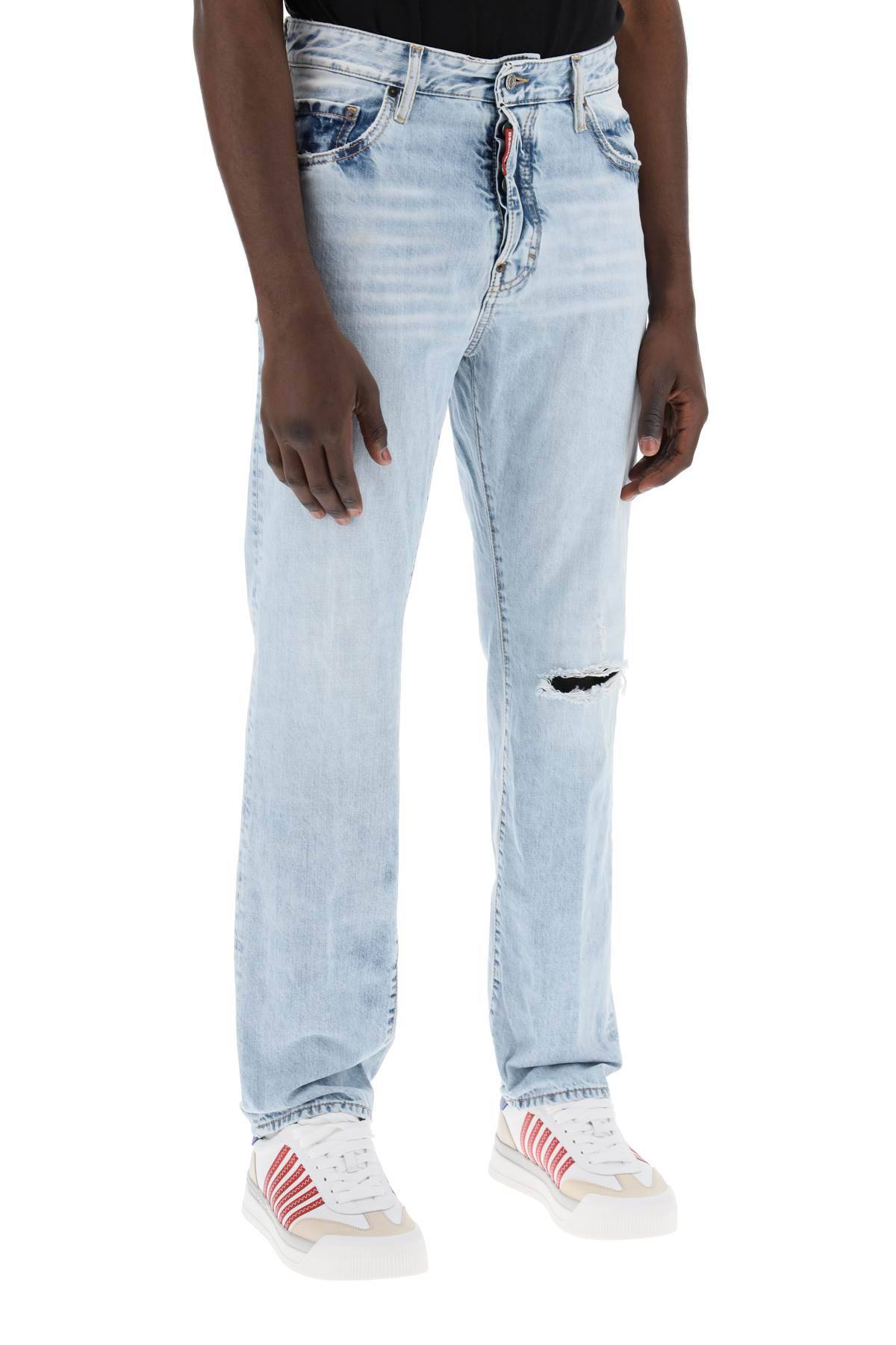 Shop Dsquared2 Light Wash Palm Beach Jeans With 642 In Blue