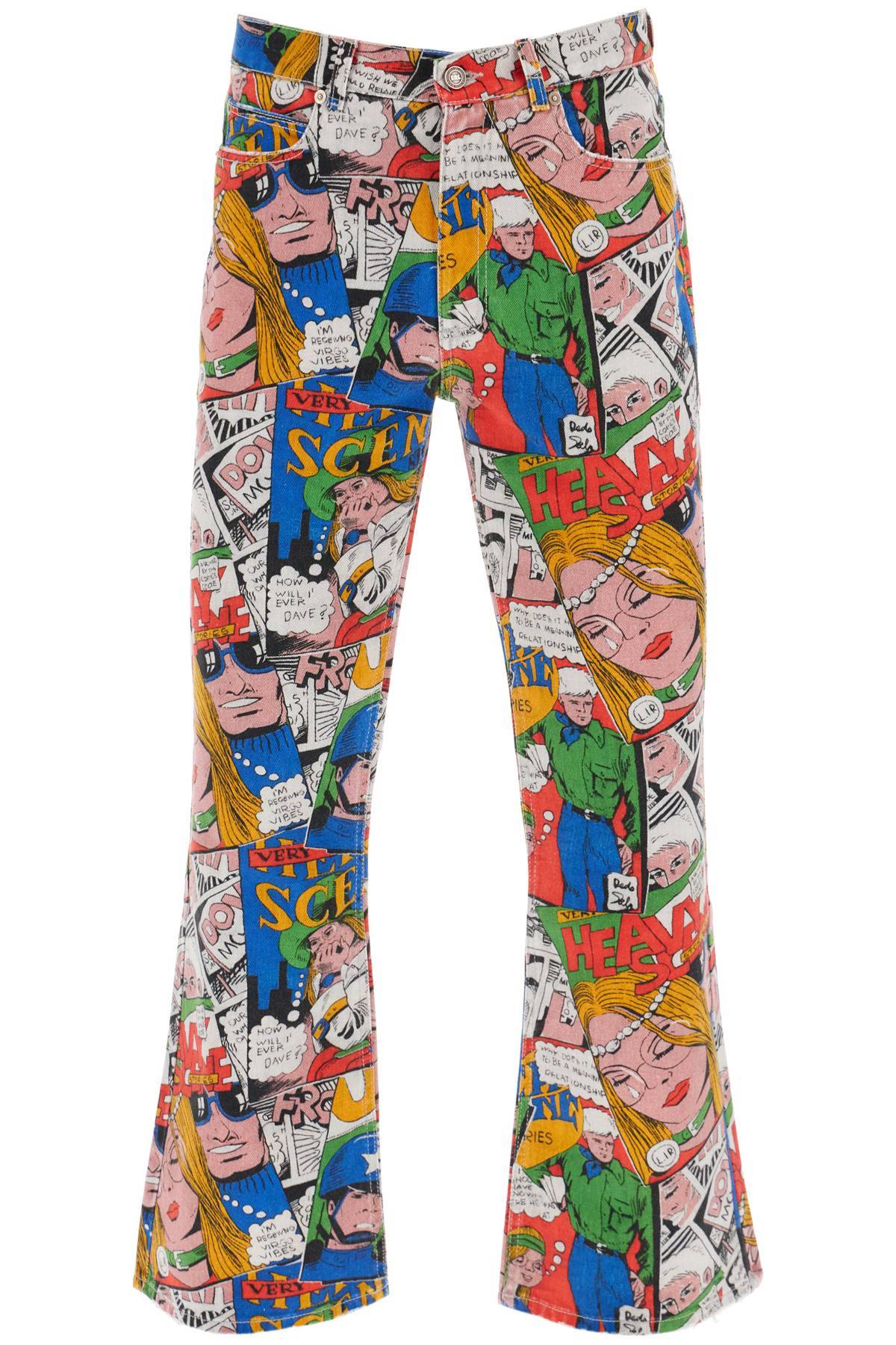 Shop Erl Comic Jeans In Multicolor