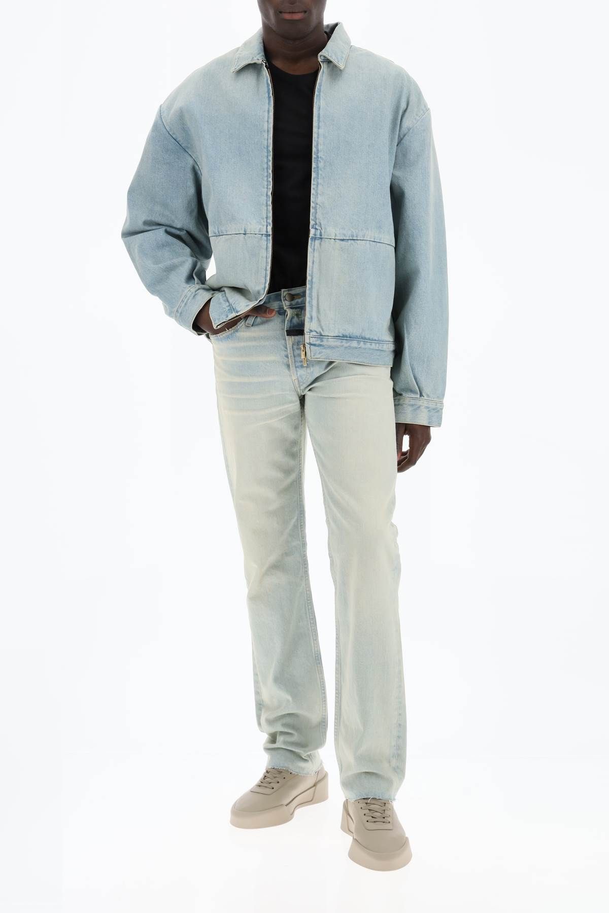 Shop Fear Of God Fit  Straight Fit Jeans In Blue