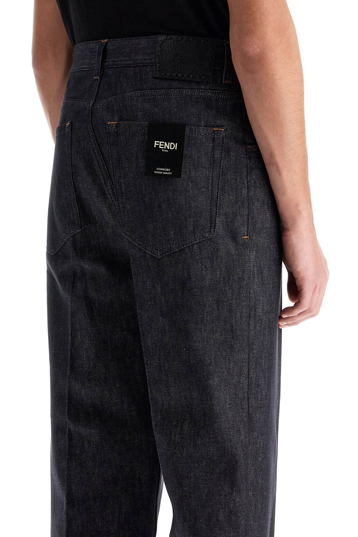 Shop Fendi Straight Cut Selleria Jeans For Men In Blue