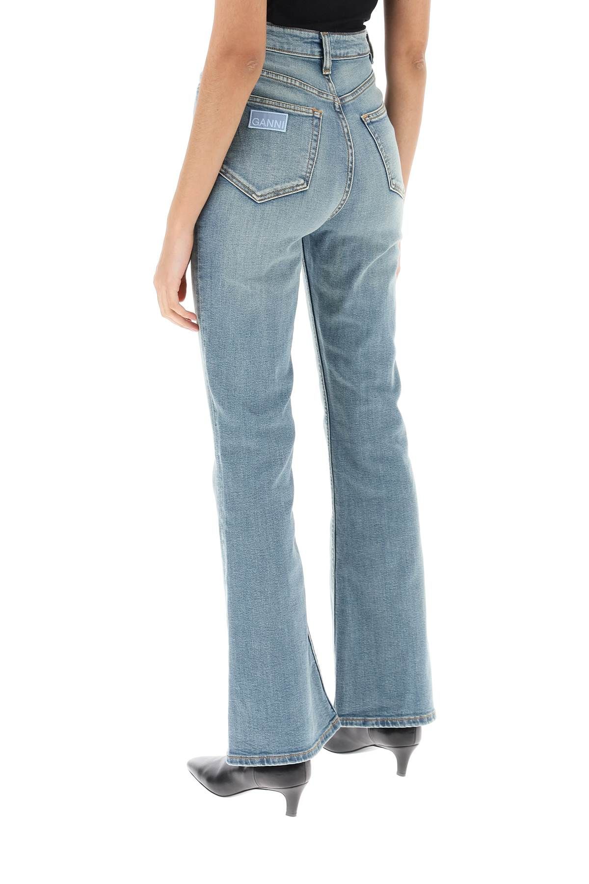 Shop Ganni Bootcut Jeans In Light Blue